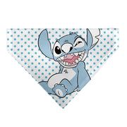 Pet Bandana - Lilo & Stitch Stitch Winking Pose and Polka Dots White/Blue Pet Bandanas Disney