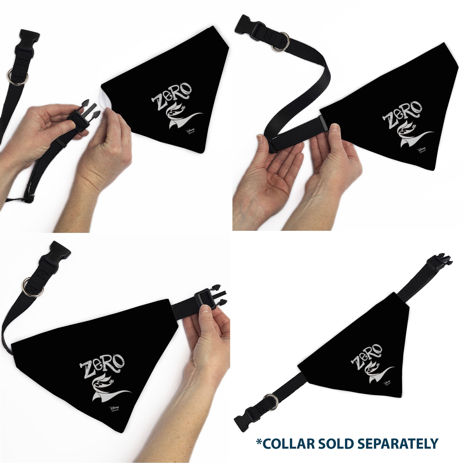 Pet Bandana - Nightmare Before Christmas ZERO Smiling Pose Black/White Pet Bandanas Disney