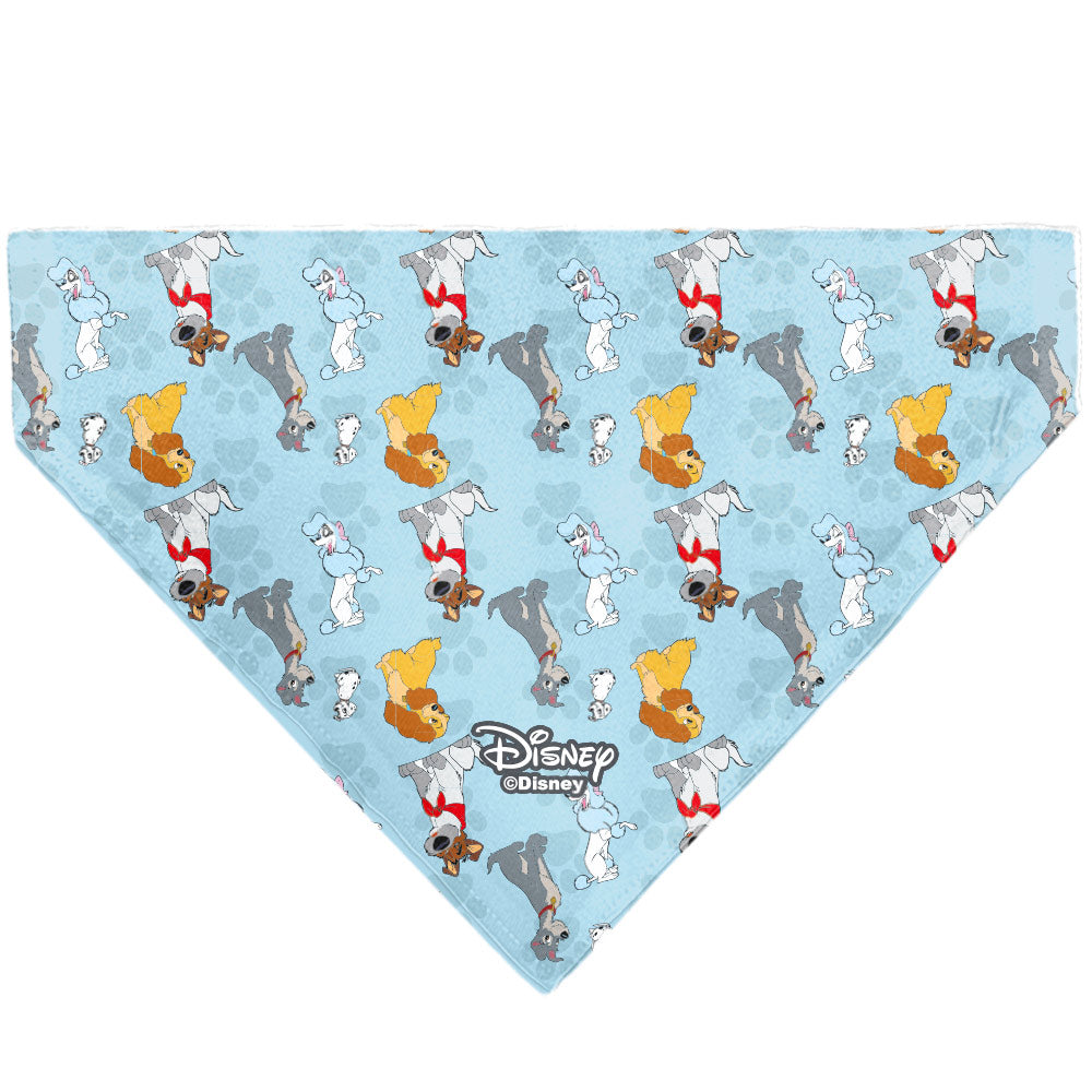 Pet Bandana - Disney Dogs 5-Dog Group Collage/Paws Blues Pet Bandanas Disney