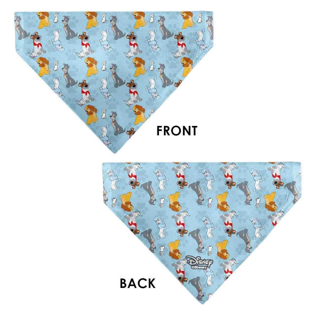 Pet Bandana - Disney Dogs 5-Dog Group Collage/Paws Blues Pet Bandanas Disney