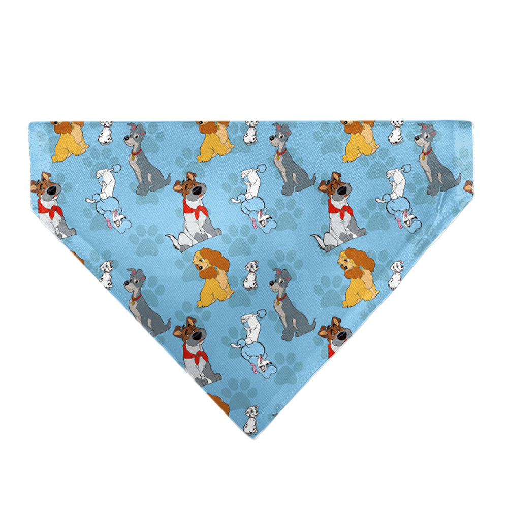Pet Bandana - Disney Dogs 5-Dog Group Collage/Paws Blues Pet Bandanas Disney