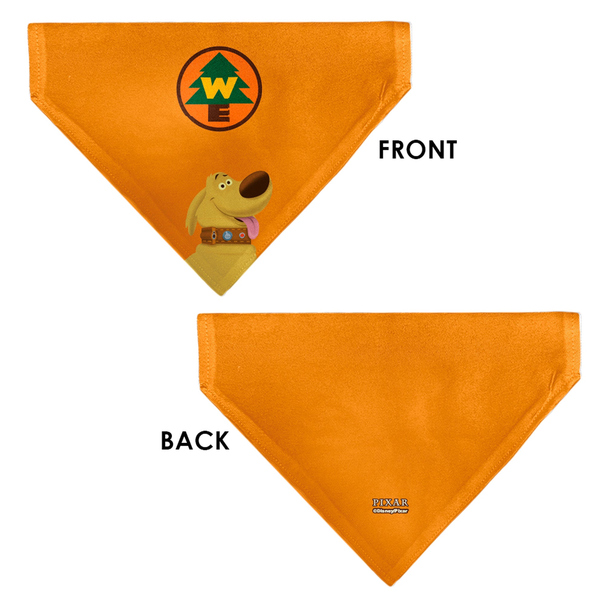 Pet Bandana - Up Dug Pose and Wilderness Explorer Badge Orange Pet Bandanas Disney