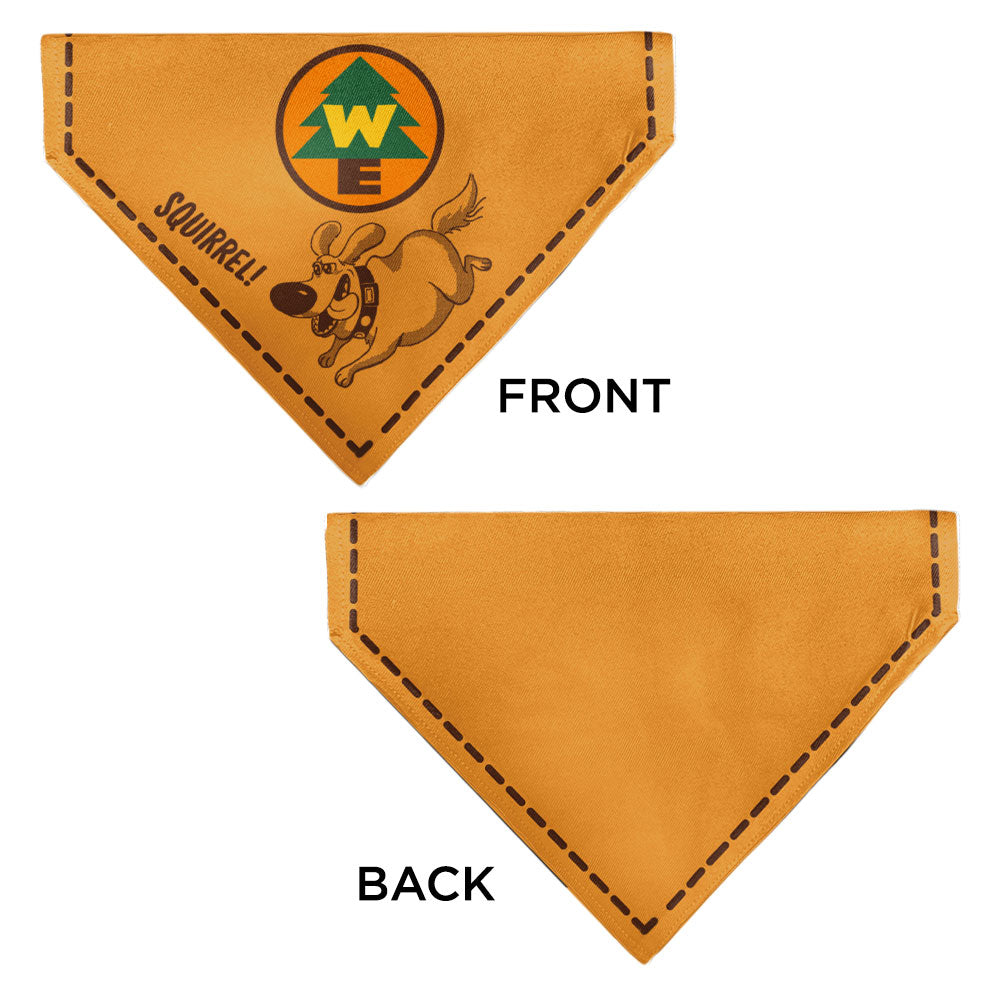 Pet Bandana - Up Dug SQUIRREL Pose and Wilderness Explorer Badge Orange Pet Bandanas Disney