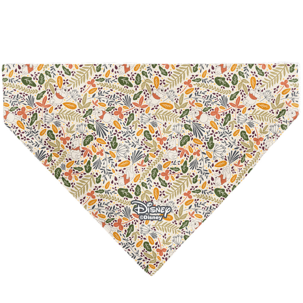 Pet Bandana - Winnie the Pooh Smiling Face/Foliage Collage Beige/Green/Orange/Yellow Pet Bandanas Disney