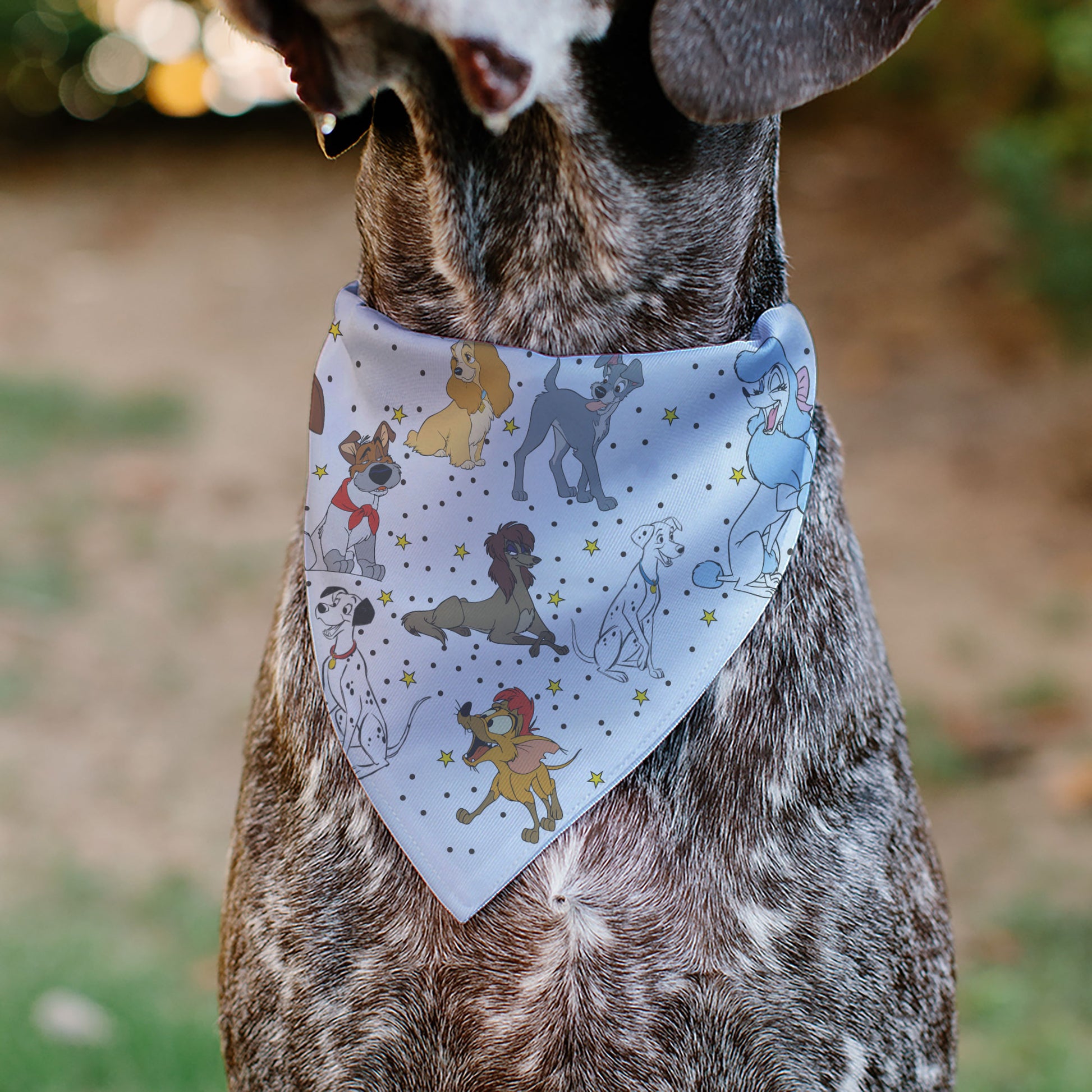 Pet Bandana - Disney Dogs 9-Dog Group Collage/Stars White/Black/Yellow Pet Bandanas Disney