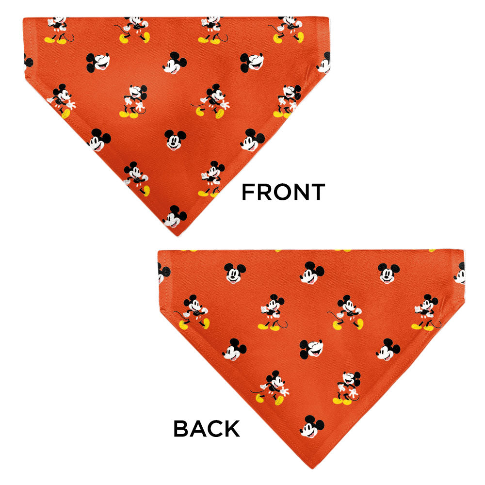 Pet Bandana - Mickey Mouse Poses and Expressions Scattered Red Pet Bandanas Disney