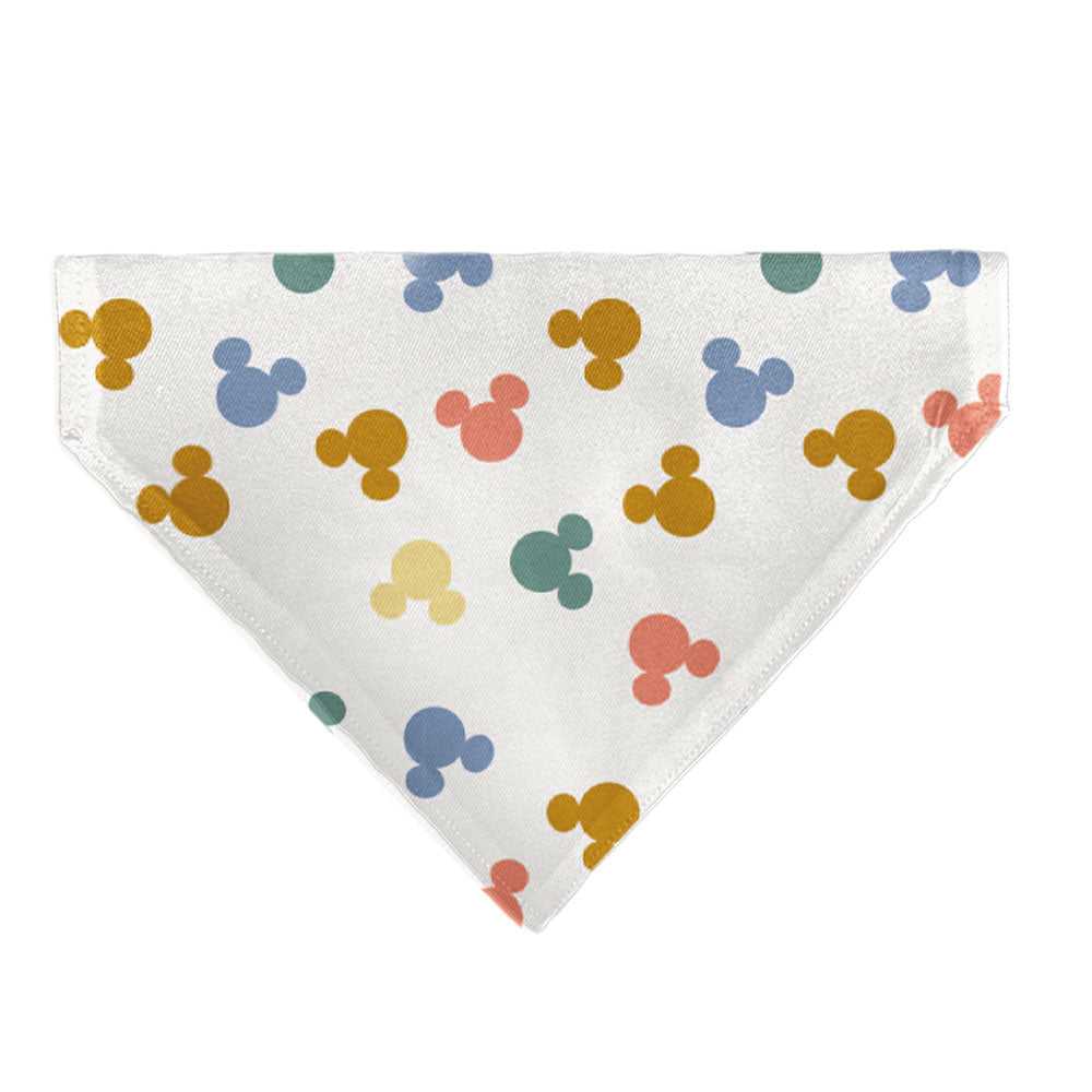 Pet Bandana - Mickey Mouse Ears Icon Scattered White Pet Bandanas Disney