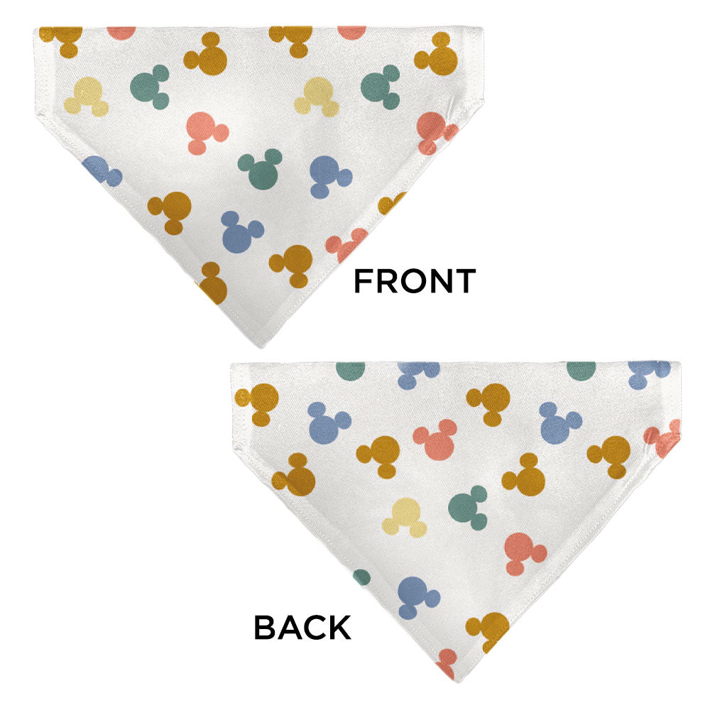 Pet Bandana - Mickey Mouse Ears Icon Scattered White Pet Bandanas Disney