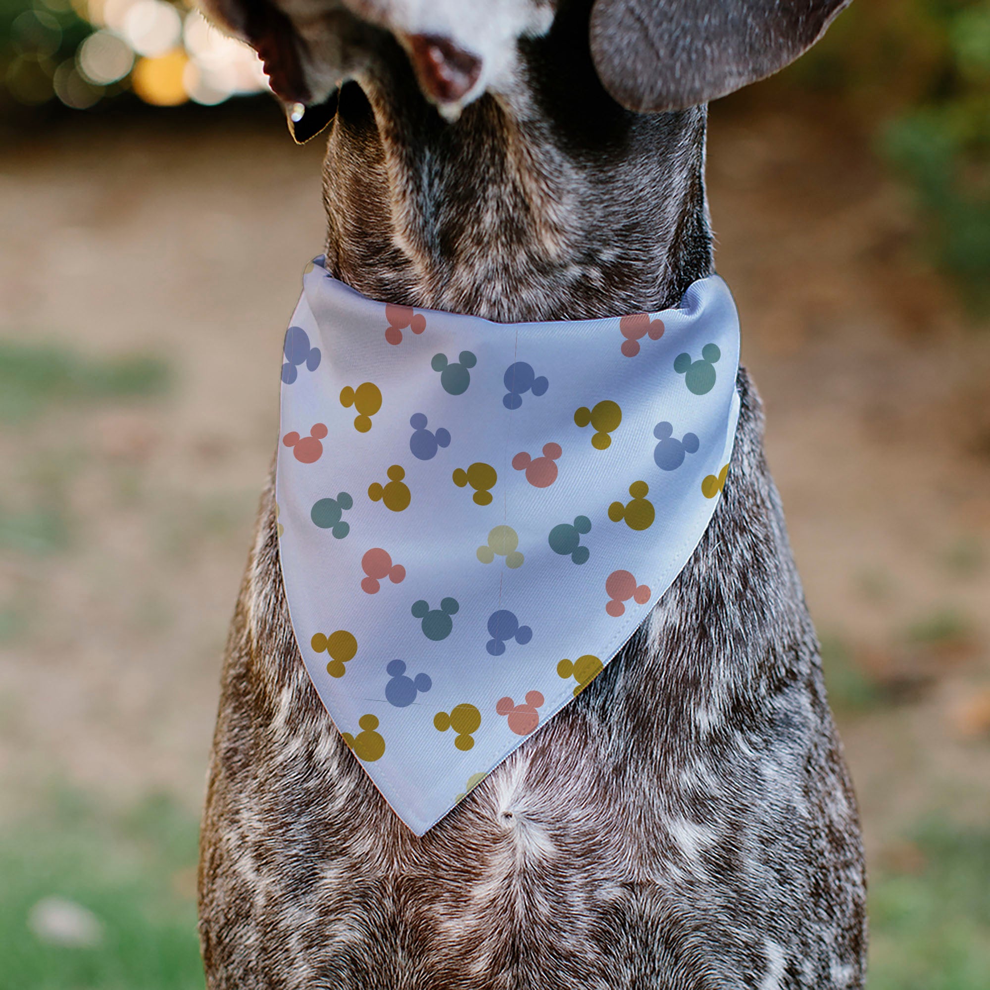 Pet Bandana - Mickey Mouse Ears Icon Scattered White Pet Bandanas Disney