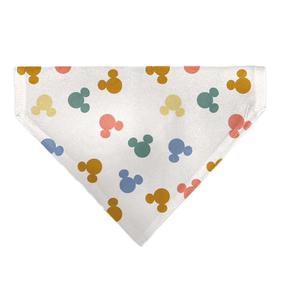 Pet Bandana - Mickey Mouse Ears Icon Scattered White Pet Bandanas Disney