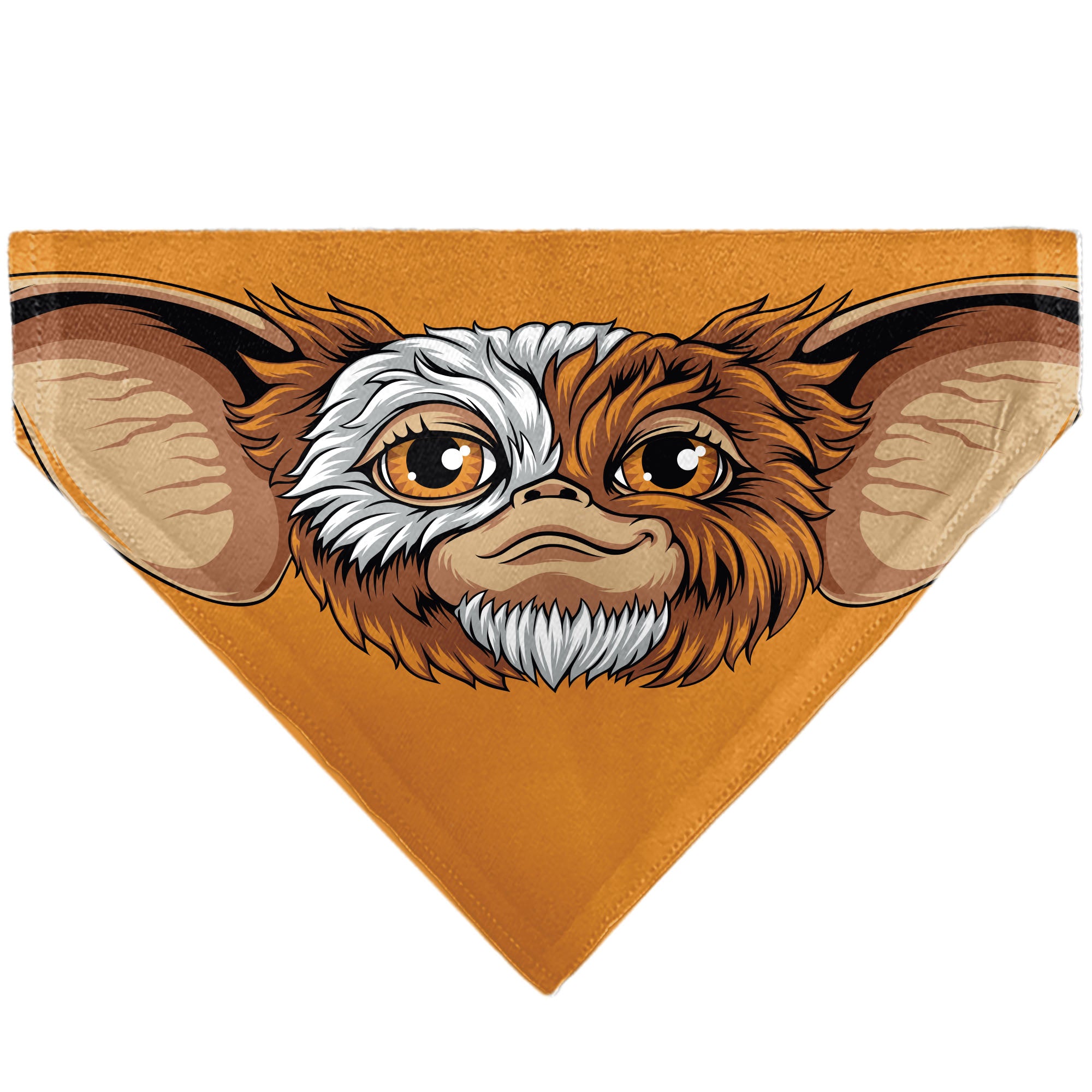 Pet Bandana - Gizmo Face and GREMLINS 1984 Varsity Text Beige/Blue/Yellow Pet Bandanas Gremlins