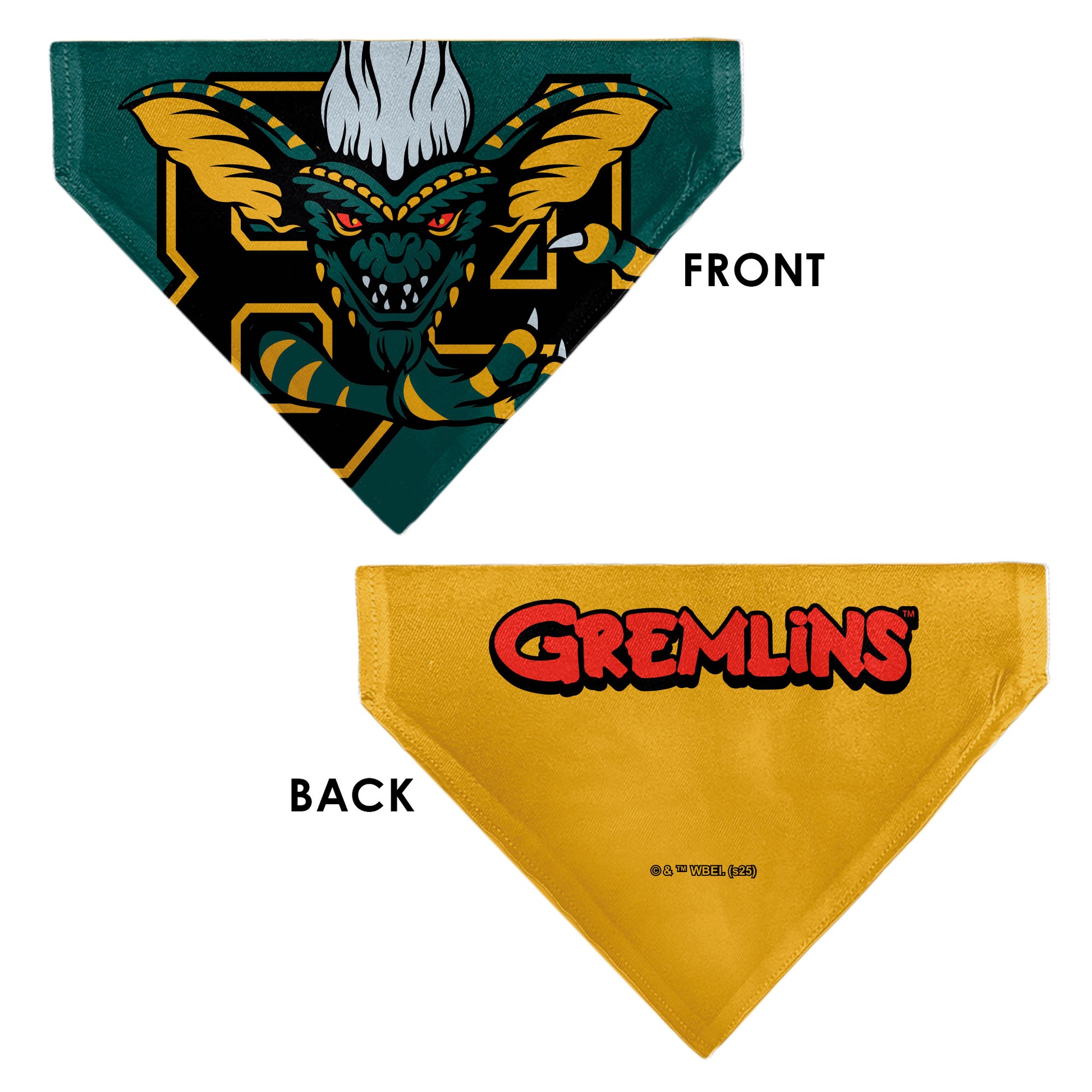 Pet Bandana - Stripe 84 Face and GREMLINS Title Logo Pet Bandanas Gremlins