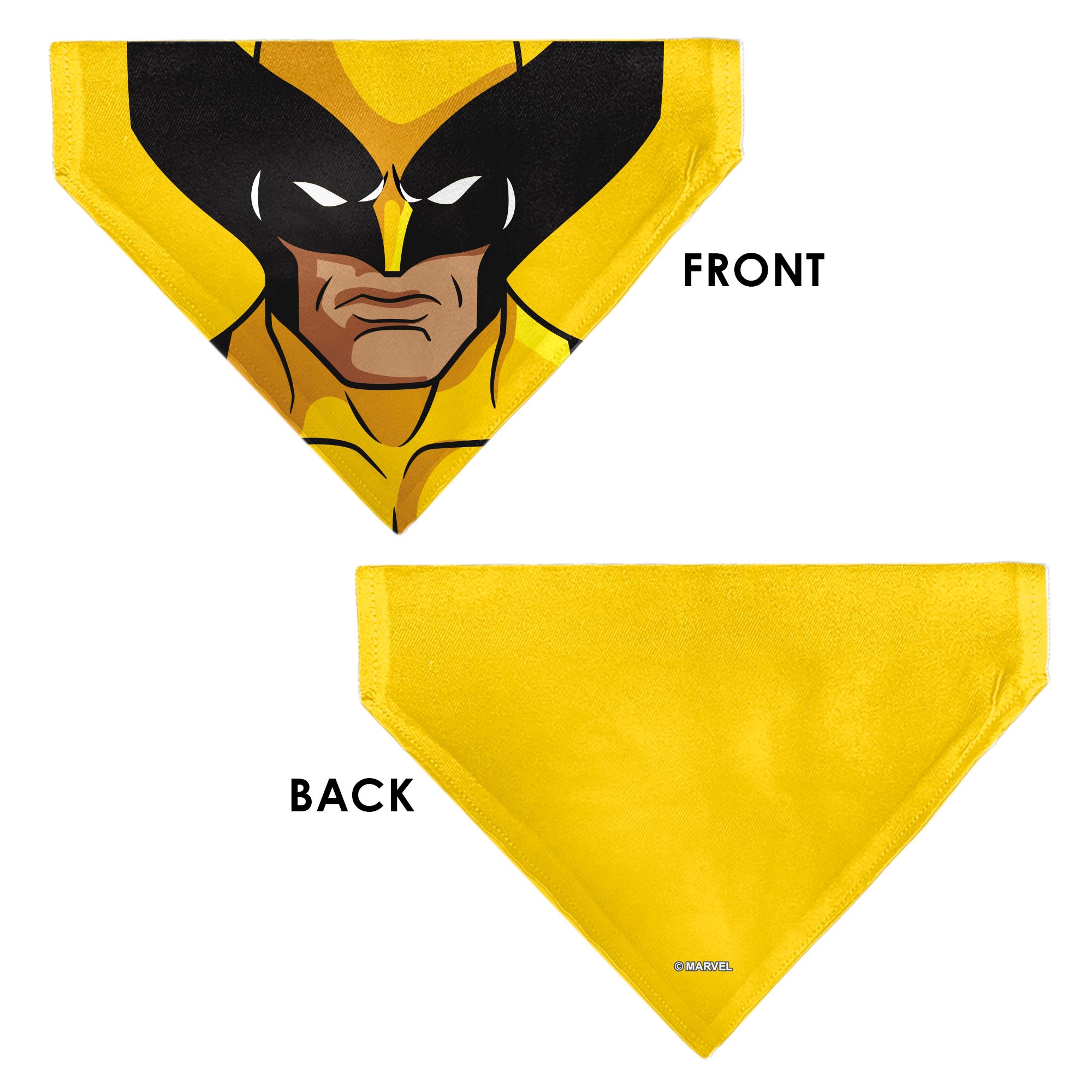 Pet Bandana - X-Men Wolverine Face Yellow Pet Bandanas Marvel Comics