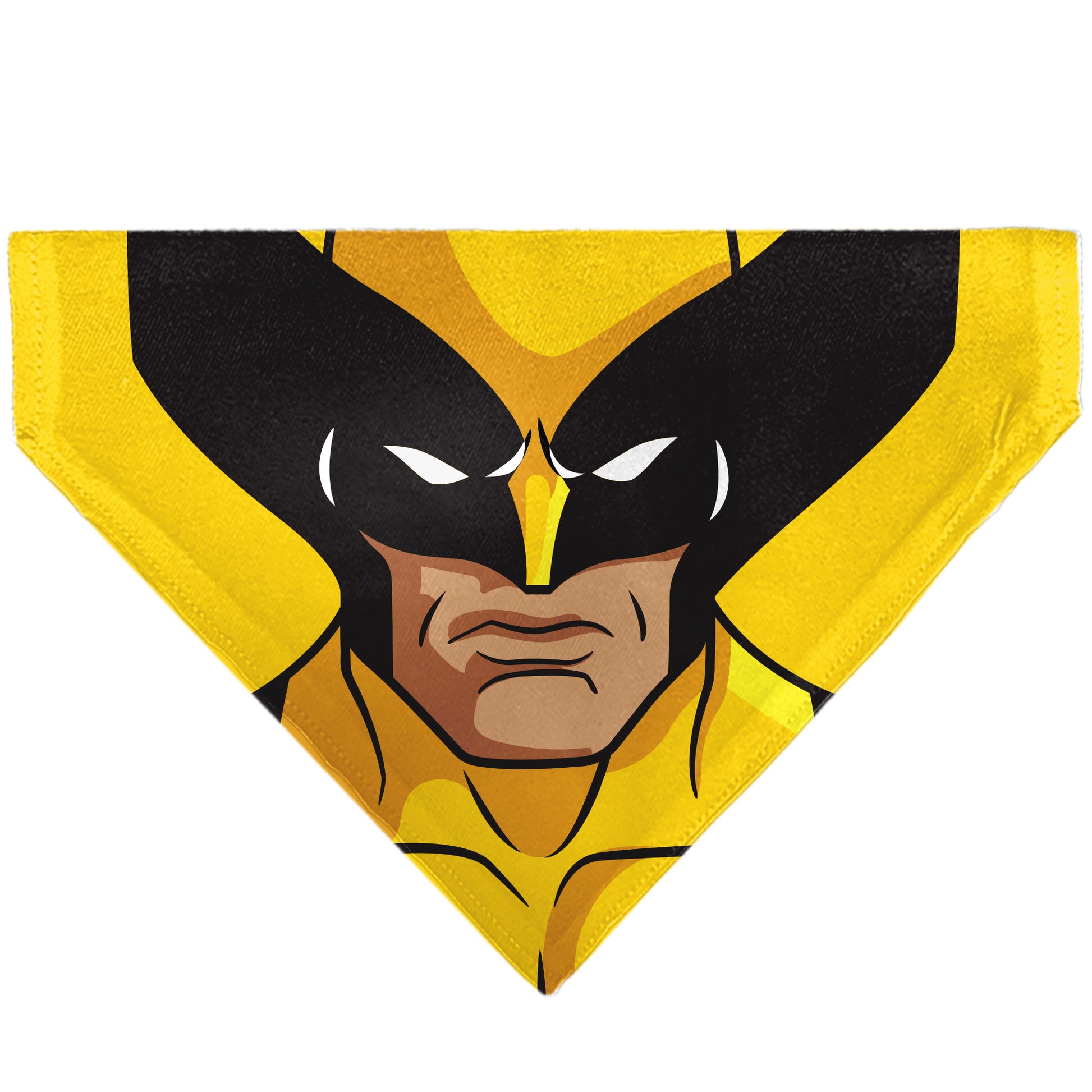 Pet Bandana - X-Men Wolverine Face Yellow Pet Bandanas Marvel Comics