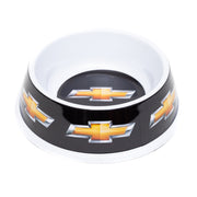 Single Melamine Pet Bowl - 7.5" (16oz) - CHEVROLET Text and Bowtie Black/Gold/White Pet Bowls GM General Motors   