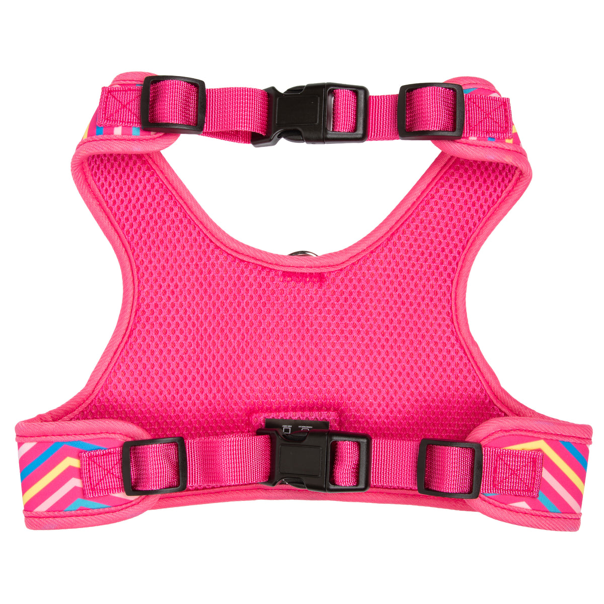 Pet Harness - Barbie Chevron Pink/Multi Color with "Belt and Buckle"