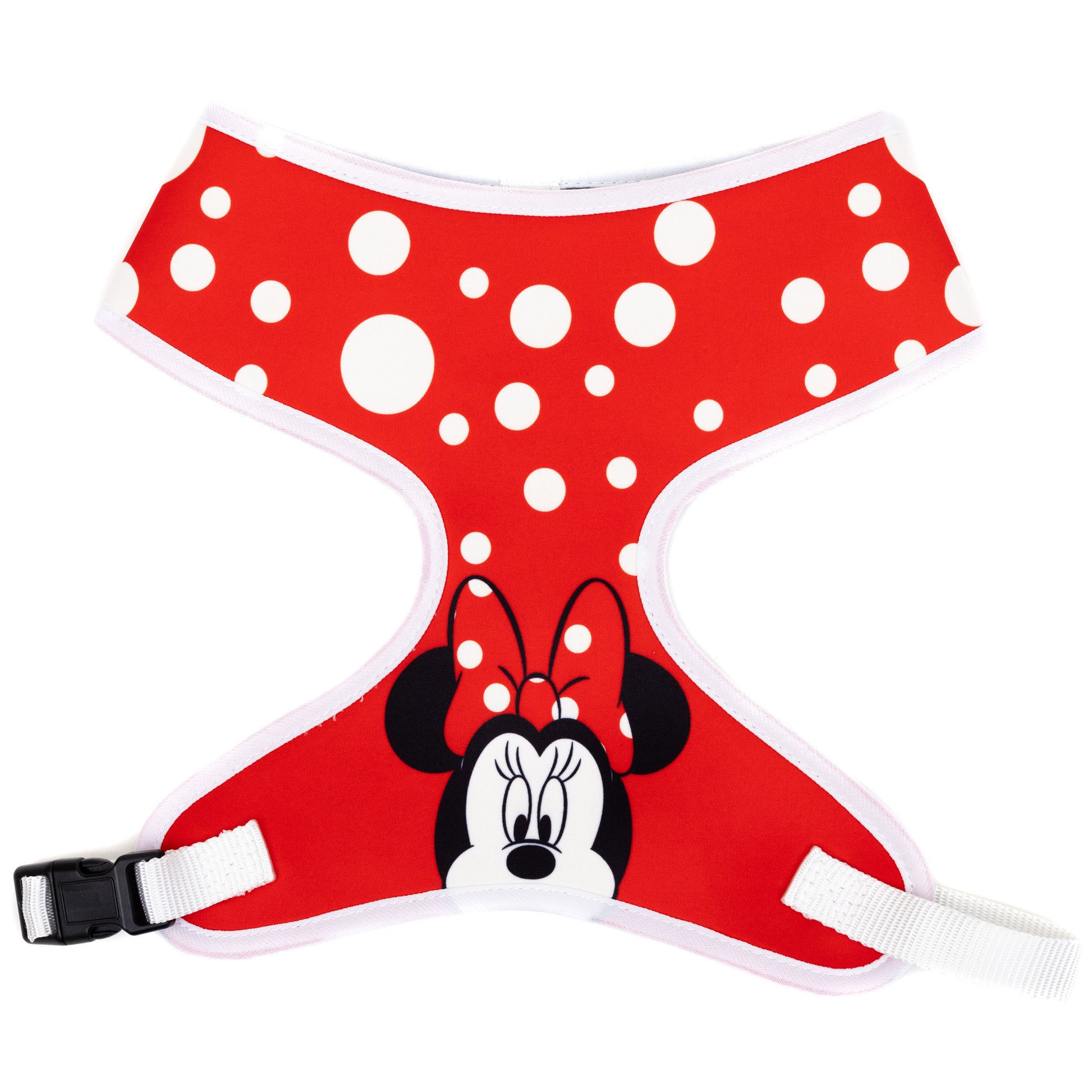Disney Pet Harness, Minnie Mouse Face and Polka Dots Red White Pet Harnesses Disney   