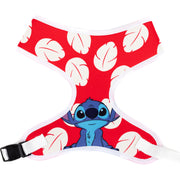 Disney Pet Harness, Lilo & Stitch Stitch Sitting Pose and Leaves Red White Pet Harnesses Disney   