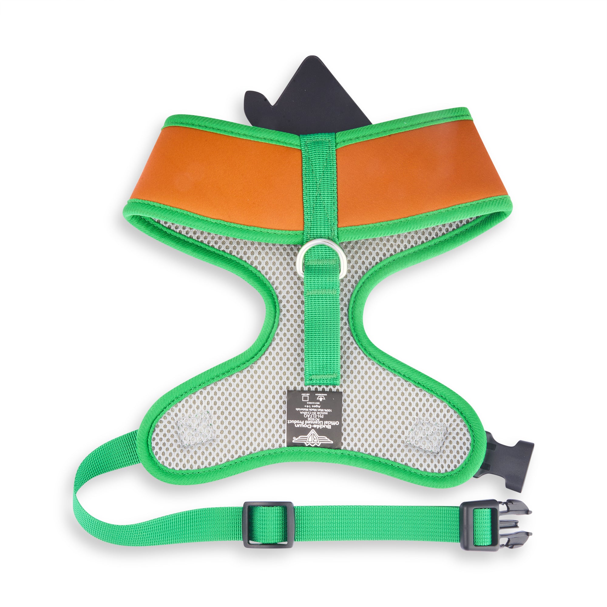 Pet Harness - Elf Chibi Buddy the Elf Face with Hat Applique Green Pet Harnesses Elf