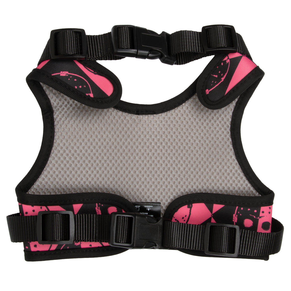 Pet Harness - Friday the 13th Jason Mask Diamond Split Black/Pink