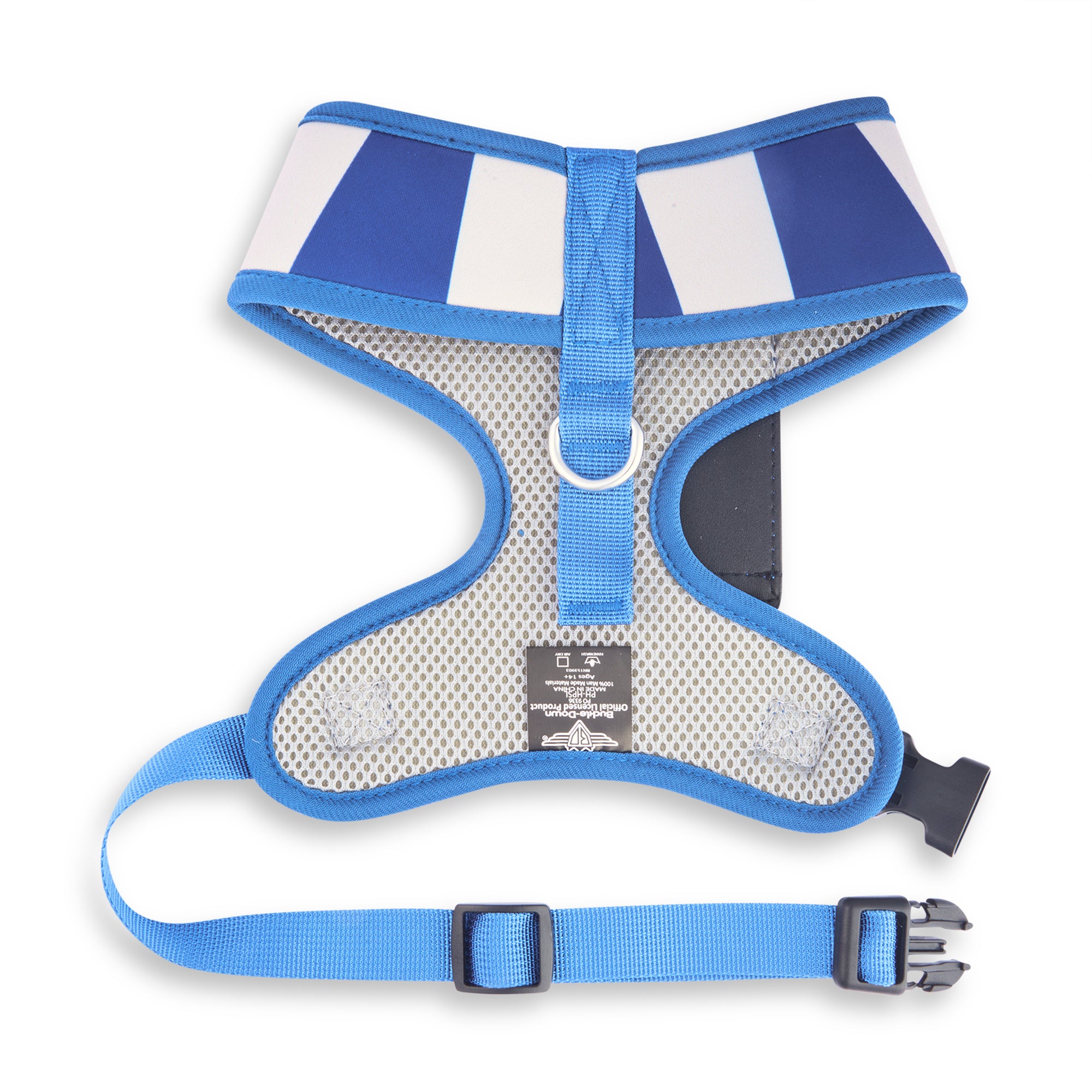 Pet Harness - Harry Potter Ravenclaw Stripe Blue/Gray with Scarf Applique Pet Harnesses Harry Potter