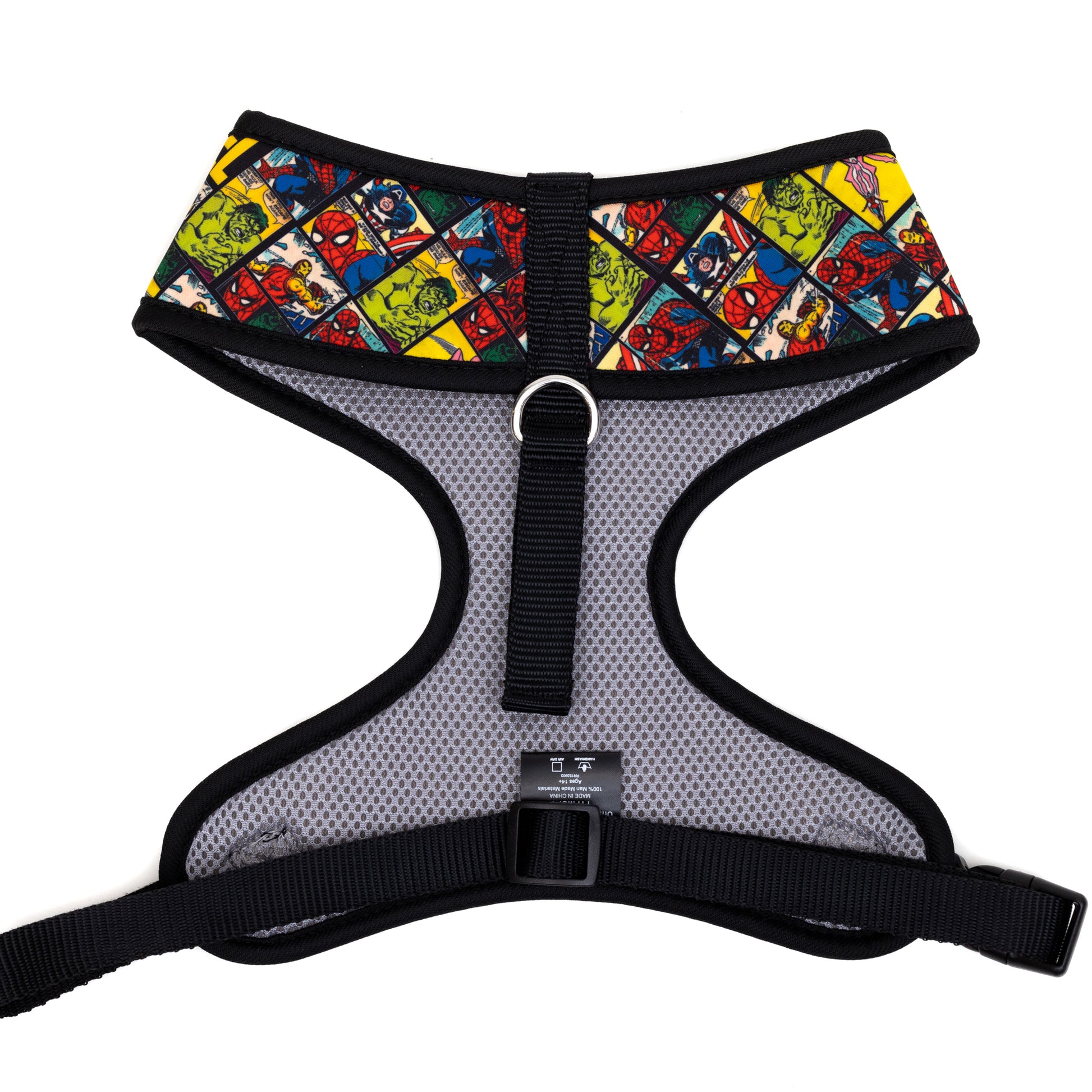 Pet Harness - MARVEL Brick and Retro Comic Panels Blocks Black/Yellow Pet Harnesses Marvel Comics   