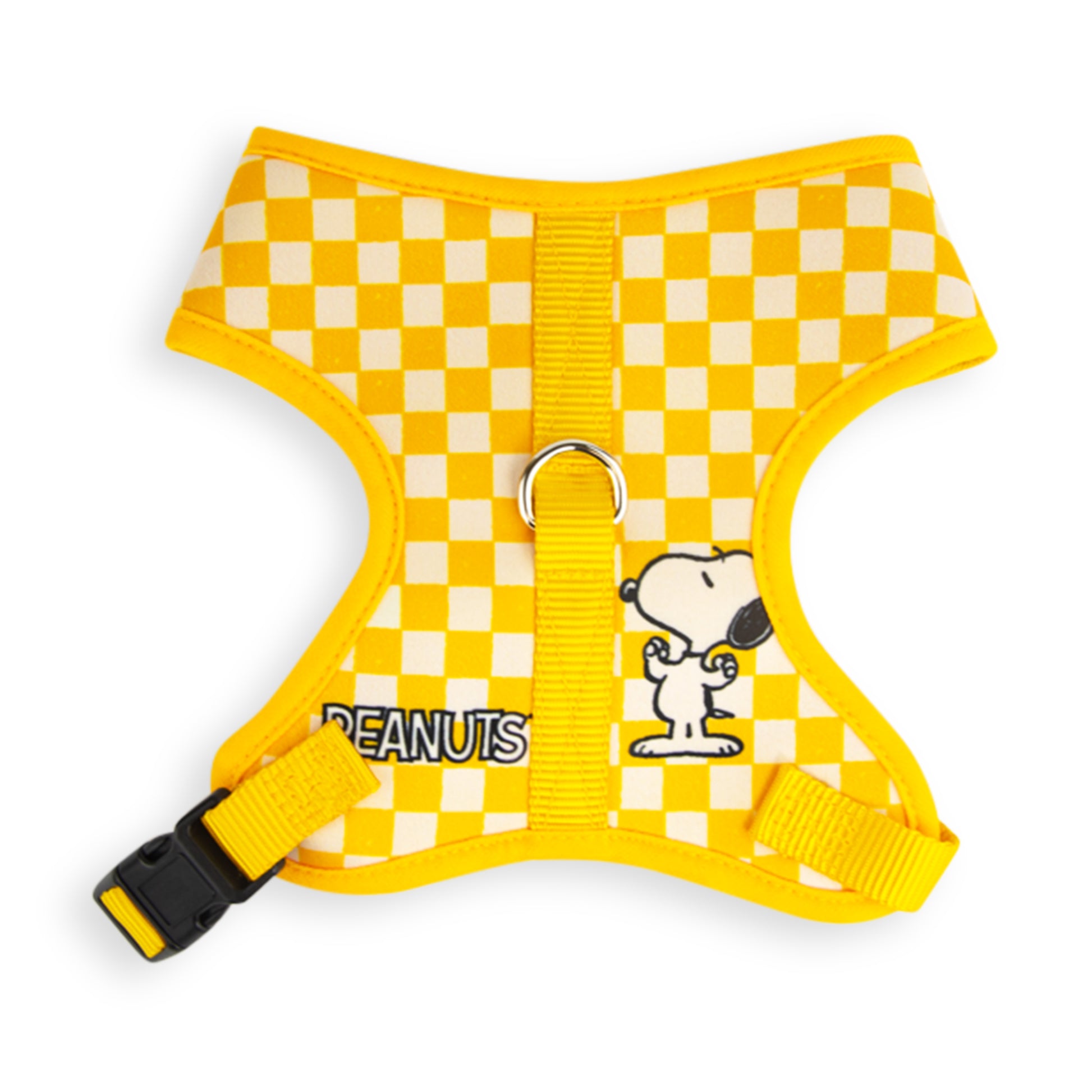 Snoopy Flexing Checker Pet Harness – Peanuts Fan Gear Yellow/White Pet Harnesses Peanuts