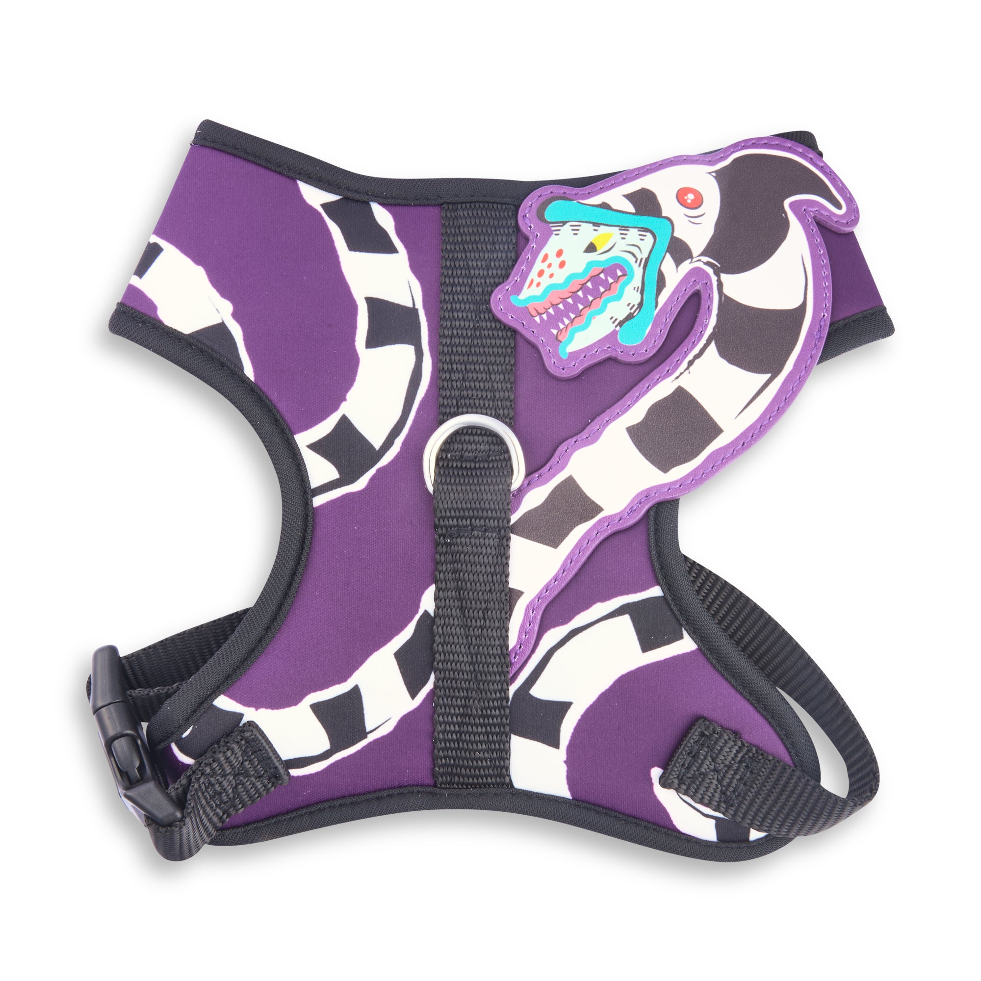 Pet Harness - Beetlejuice Purple with Sandworm Applique Pet Harnesses Beetlejuice