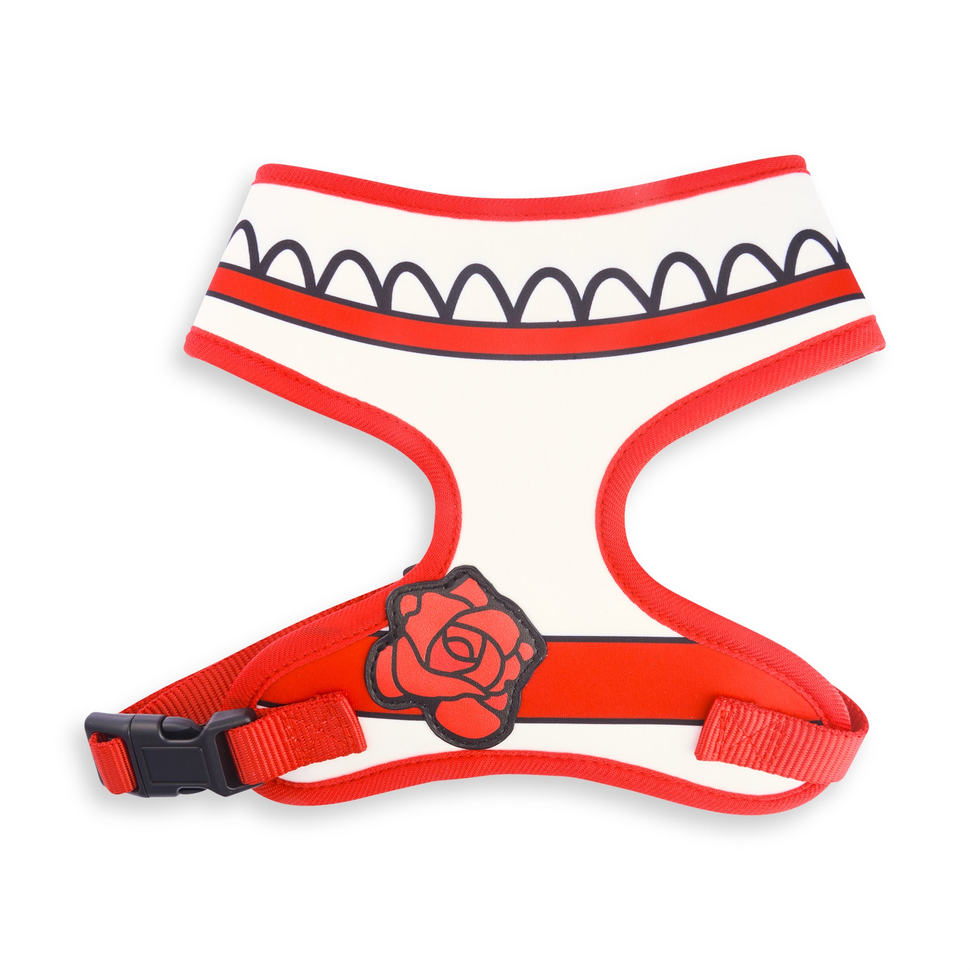 Pet Harness - Annabelle Dress Design with Rose Applique Pet Harnesses Annabelle