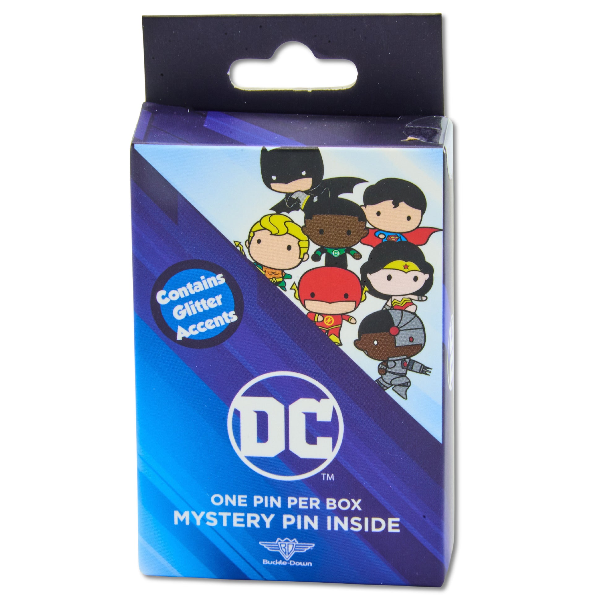 DC Comics Chibi Justice League Superheroes Mystery Enamel Pin Blind Box Series, Chibi Wonder Woman, Batman, Superman, Flash, Aquaman, or Green Lantern Blind Box Pins DC Comics