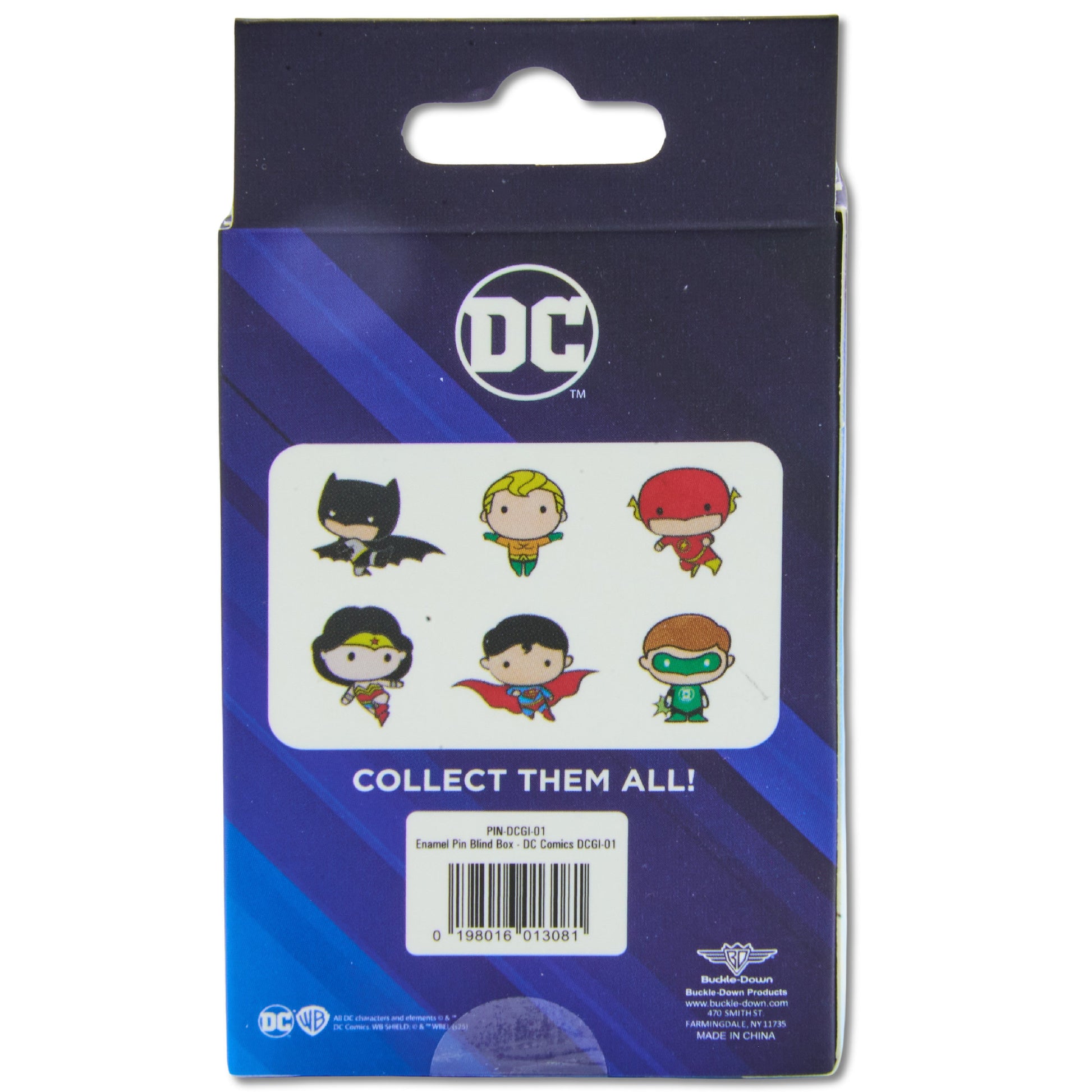 DC Comics Chibi Justice League Superheroes Mystery Enamel Pin Blind Box Series, Chibi Wonder Woman, Batman, Superman, Flash, Aquaman, or Green Lantern Blind Box Pins DC Comics