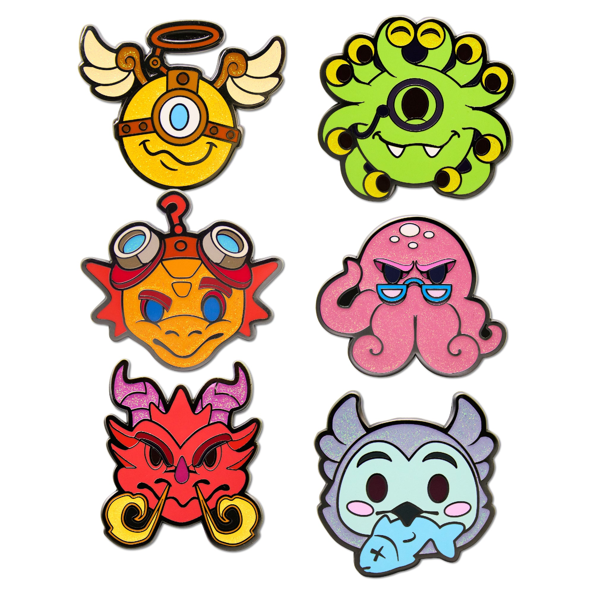 Dungeons & Dragons Mystery Enamel Pin Blind Box Series, Modron, Beholder, Snowy OwlBear, Kobold, Mind Flayer, or Red Dragon Blind Box Pins Dungeons & Dragons