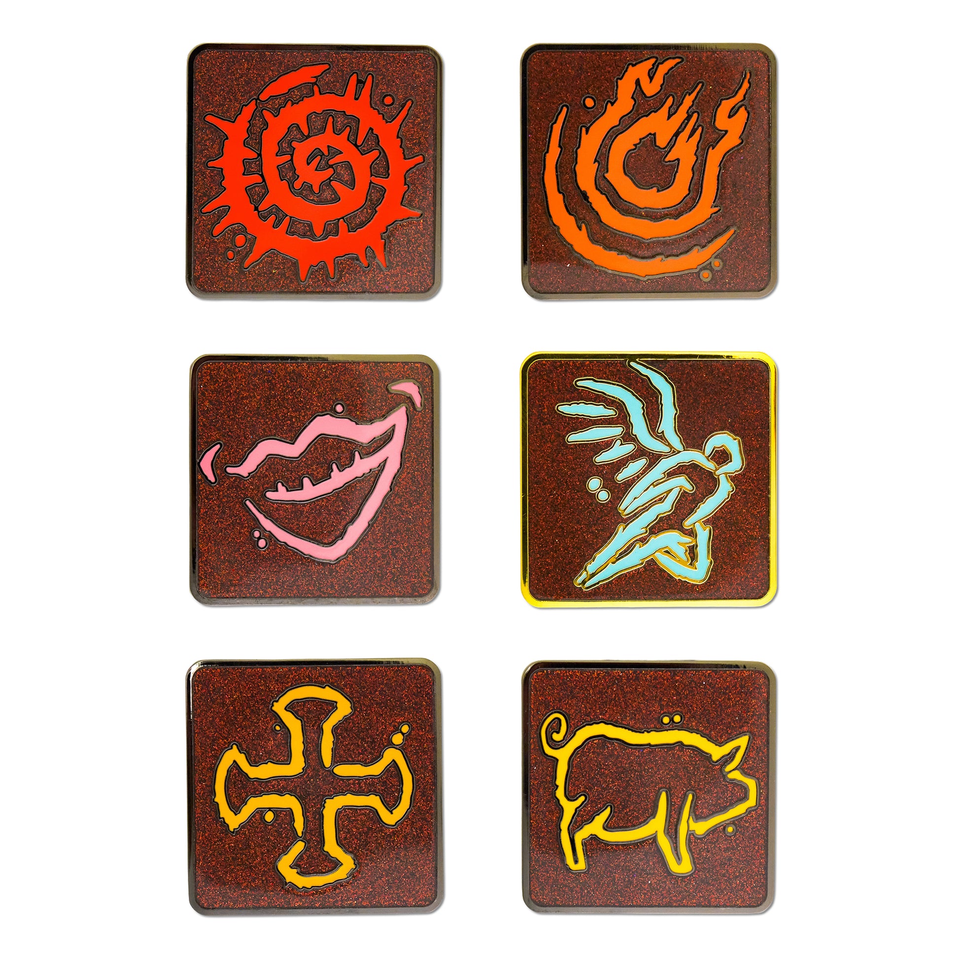 Baldur's Gate III Spell Icon Mystery Enamel Pin Blind Box Series, Bless, Fireball, Grant Flight, Grease, Tasha's Hideous Laughter, or Thorn Whip Blind Box Pins Baldur's Gate III