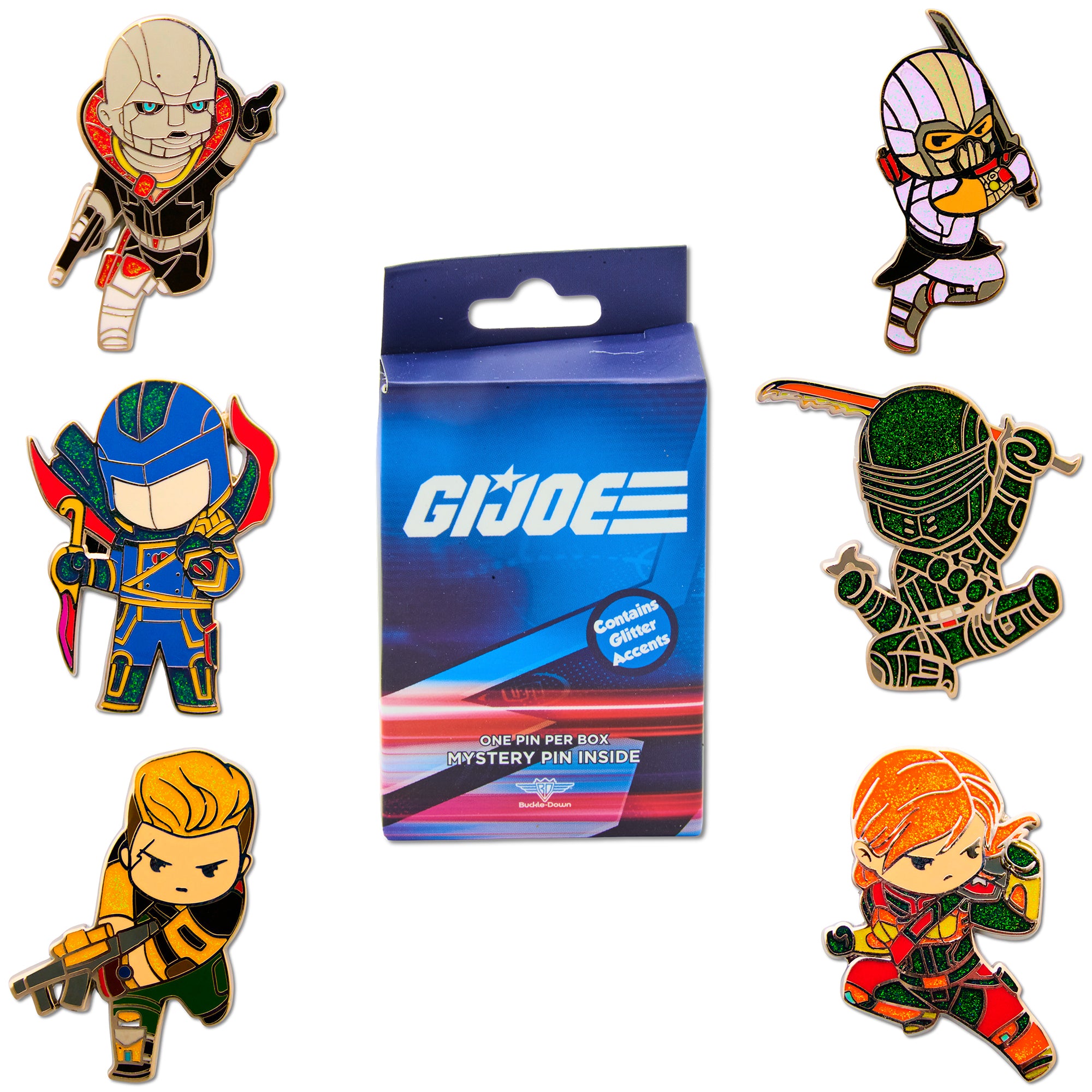GI Joe Chibi Mystery Enamel Pin Blind Box Series, Storm Shadow, Cobra Command, Destro, Duke, Scarlett, or Snake Eyes Blind Box Pins GI Joe