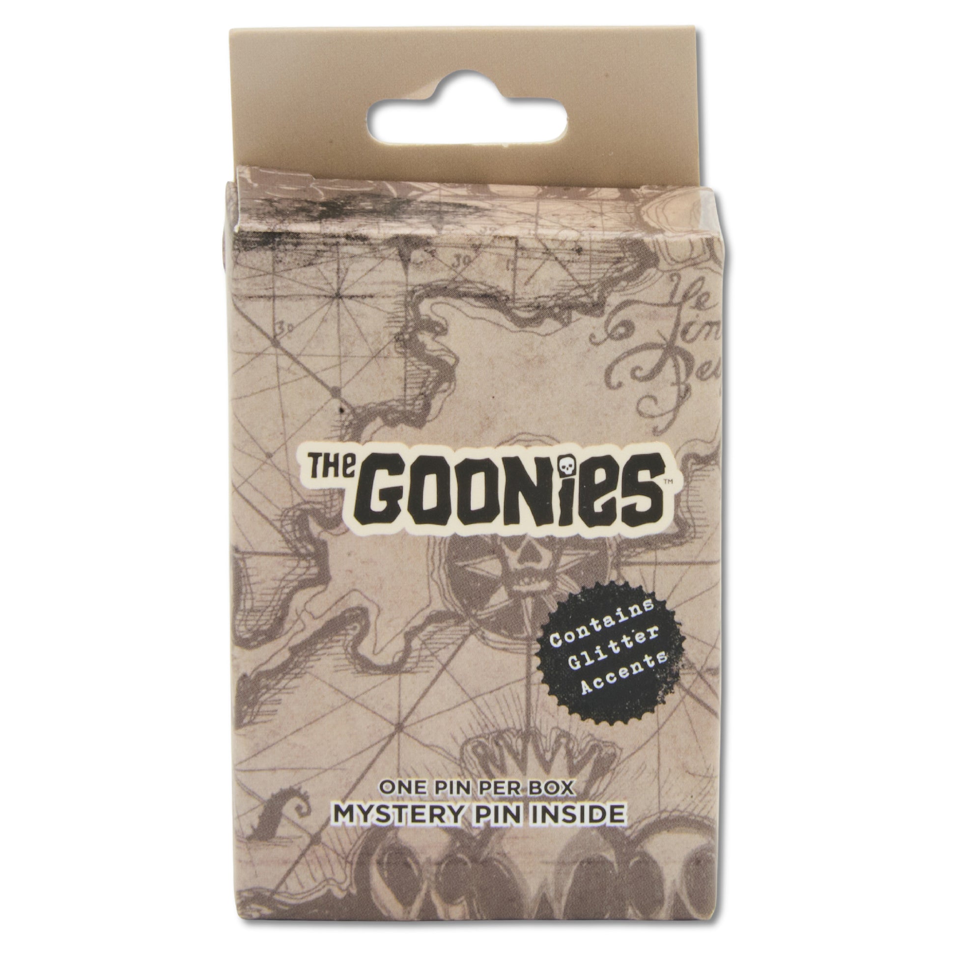 Goonies Mystery Enamel Pin Blind Box Series, The Goonies Title Logo, Never Say Die, One Eyed Willy Pirate, Skull Title Logo, One Eyed Willy Title Logo, or One Eyed Willy Badge Blind Box Pins The Goonies