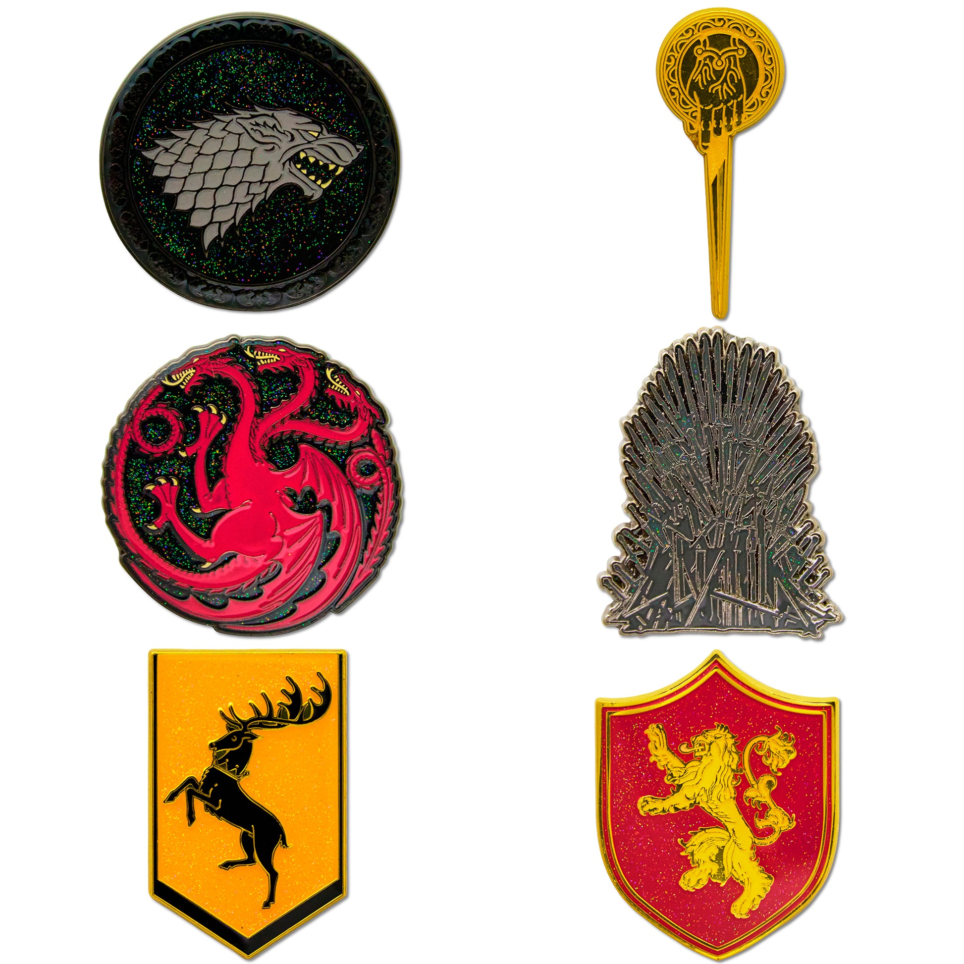 Game of Thrones Mystery Enamel Pin Blind Box Series, Iron Throne, Targaryen Sigil, Hand of the King, Baratheon Sigil, Stark Sigil, or Lannister Sigil Blind Box Pins Game of Thrones