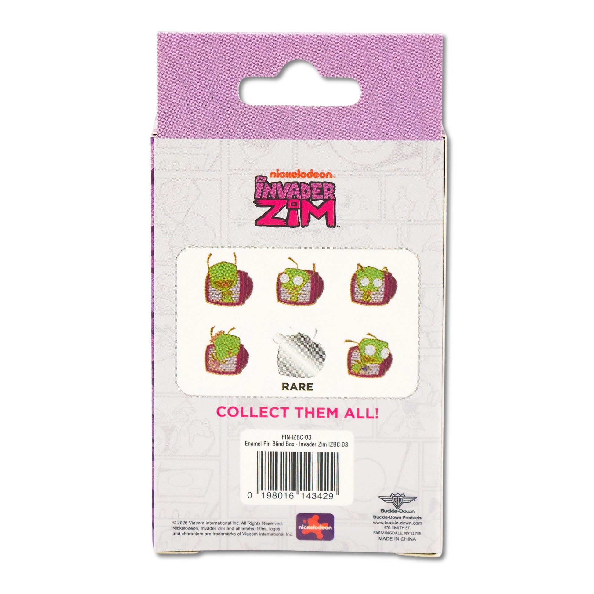 Invader Zim Glow in the Dark Mystery Enamel Pin Blind Box Series, GIR Tongue Out, Sad, Laughing, Screaming, Tutu Ballerina, or Running Blind Box Pins Invader Zim