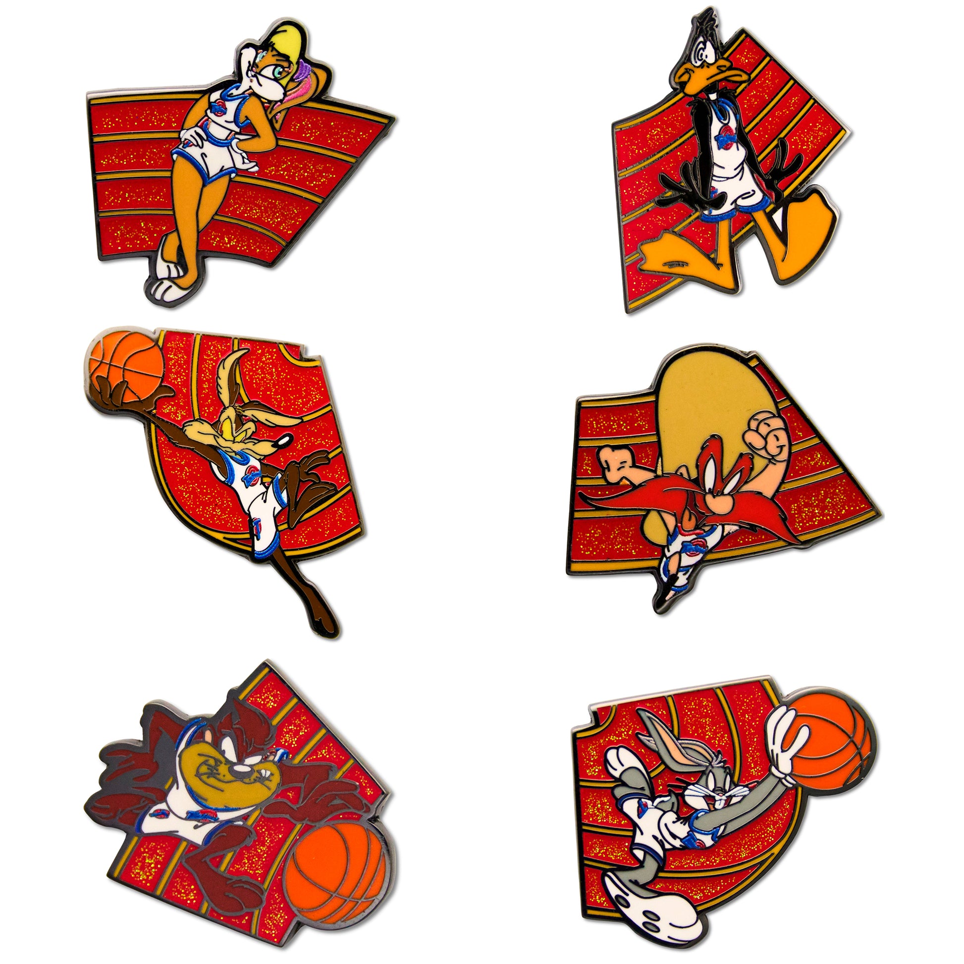 Looney Tunes Space Jam Mystery Enamel Pin Blind Box Series, Bugs Bunny, Wile E. Coyote, Daffy Duck, Lola Bunny, Taz Tasmanian Devil, or Yosemite Sam Blind Box Pins Looney Tunes
