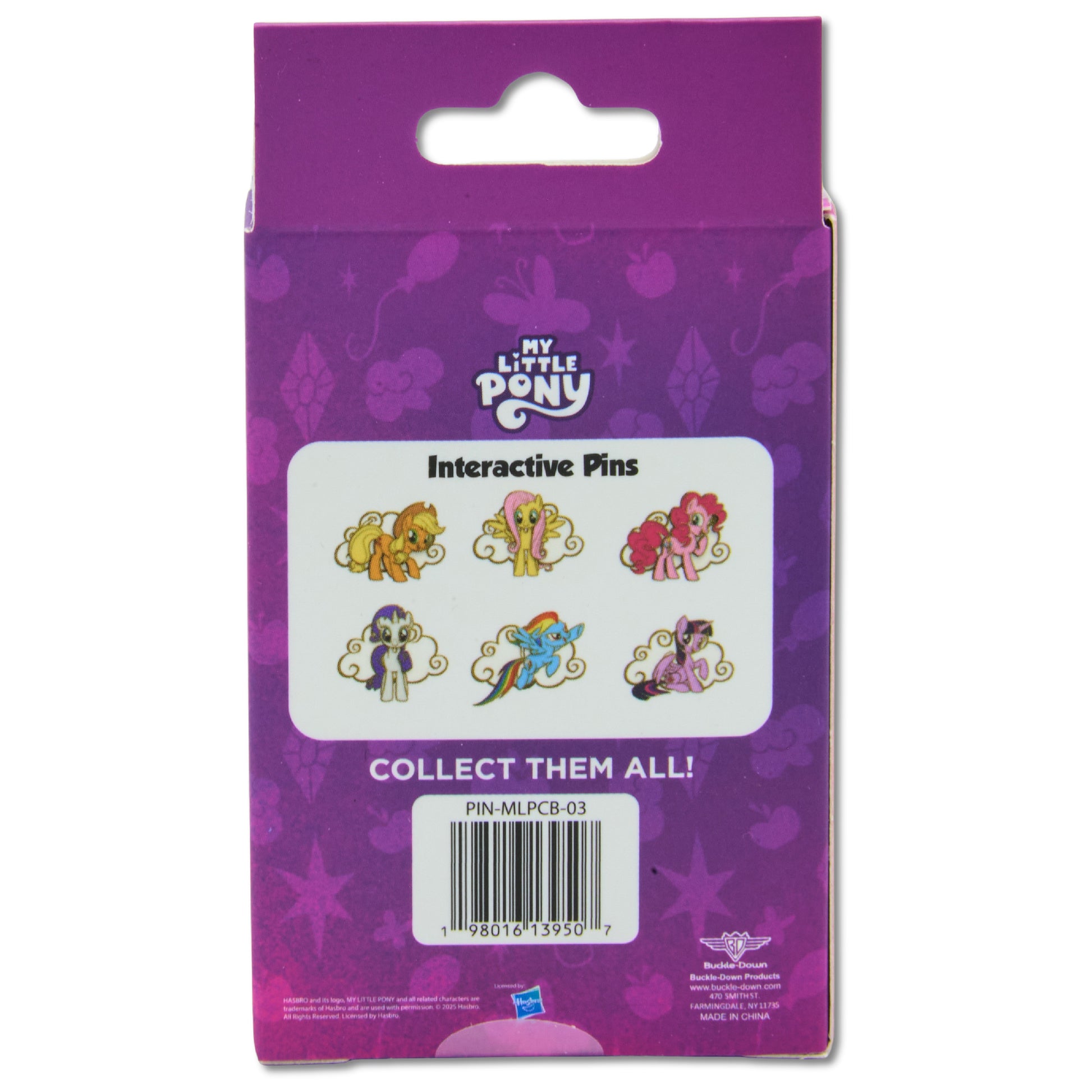 My Little Pony Interactive Mystery Enamel Pin Blind Box Series, Applejack, Fluttershy, Pinkie Pie, Rainbow Dash, Rarity, Twilight Sparkle Blind Box Pins My Little Pony