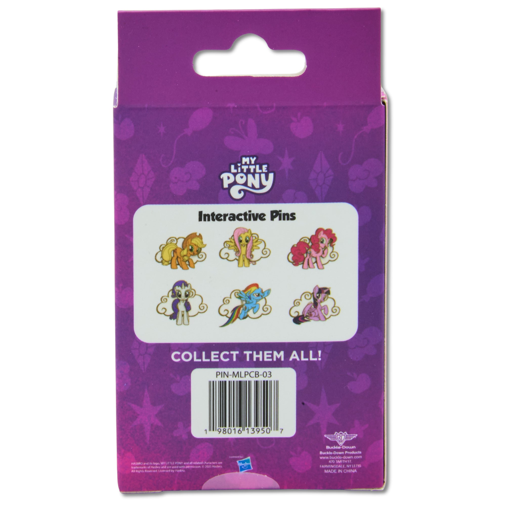 My Little Pony Interactive Mystery Enamel Pin Blind Box Series, Applejack, Fluttershy, Pinkie Pie, Rainbow Dash, Rarity, Twilight Sparkle Blind Box Pins My Little Pony