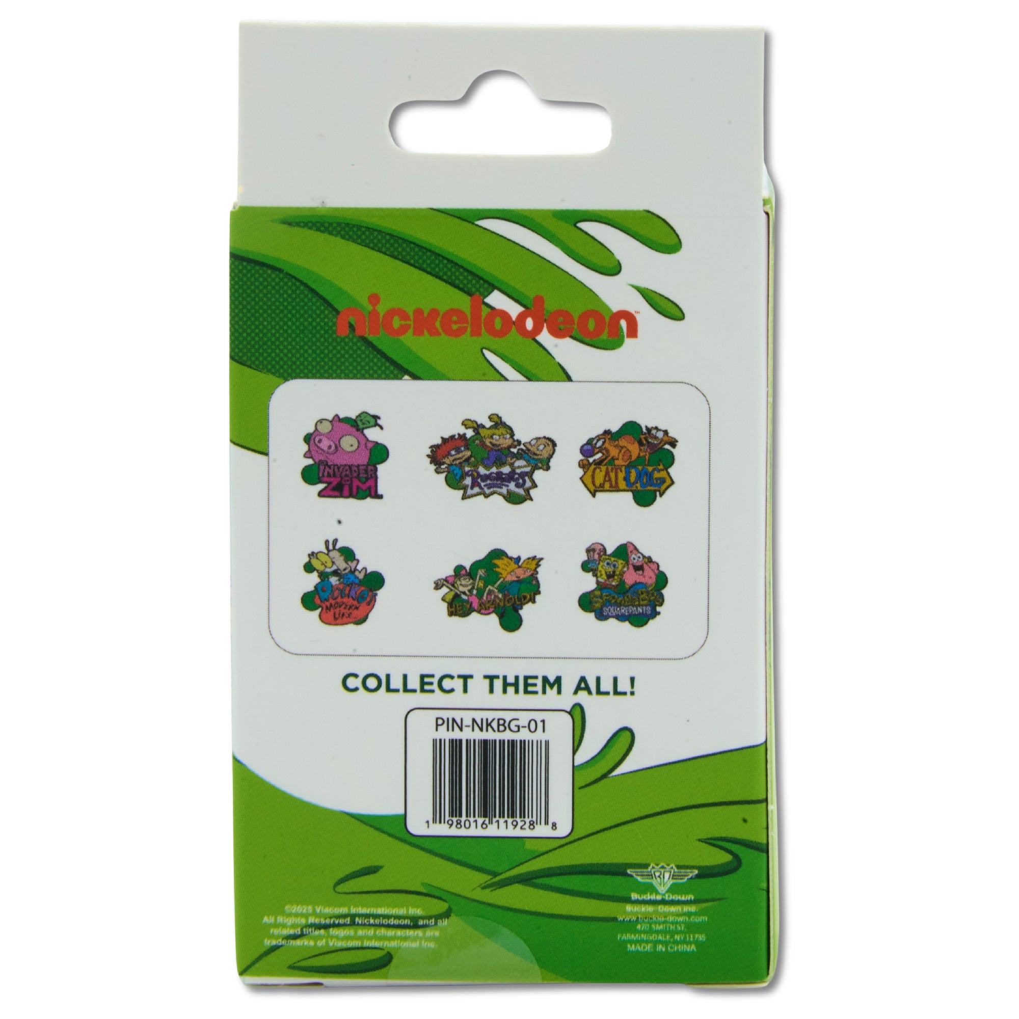 Nickelodeon Show Title Logos Mystery Enamel Pin Blind Box Series, SpongeBob SquarePants, Rugrats, CatDog, Invader Zim, Hey Arnold, or Rockos Modern Life Blind Box Pins Nickelodeon