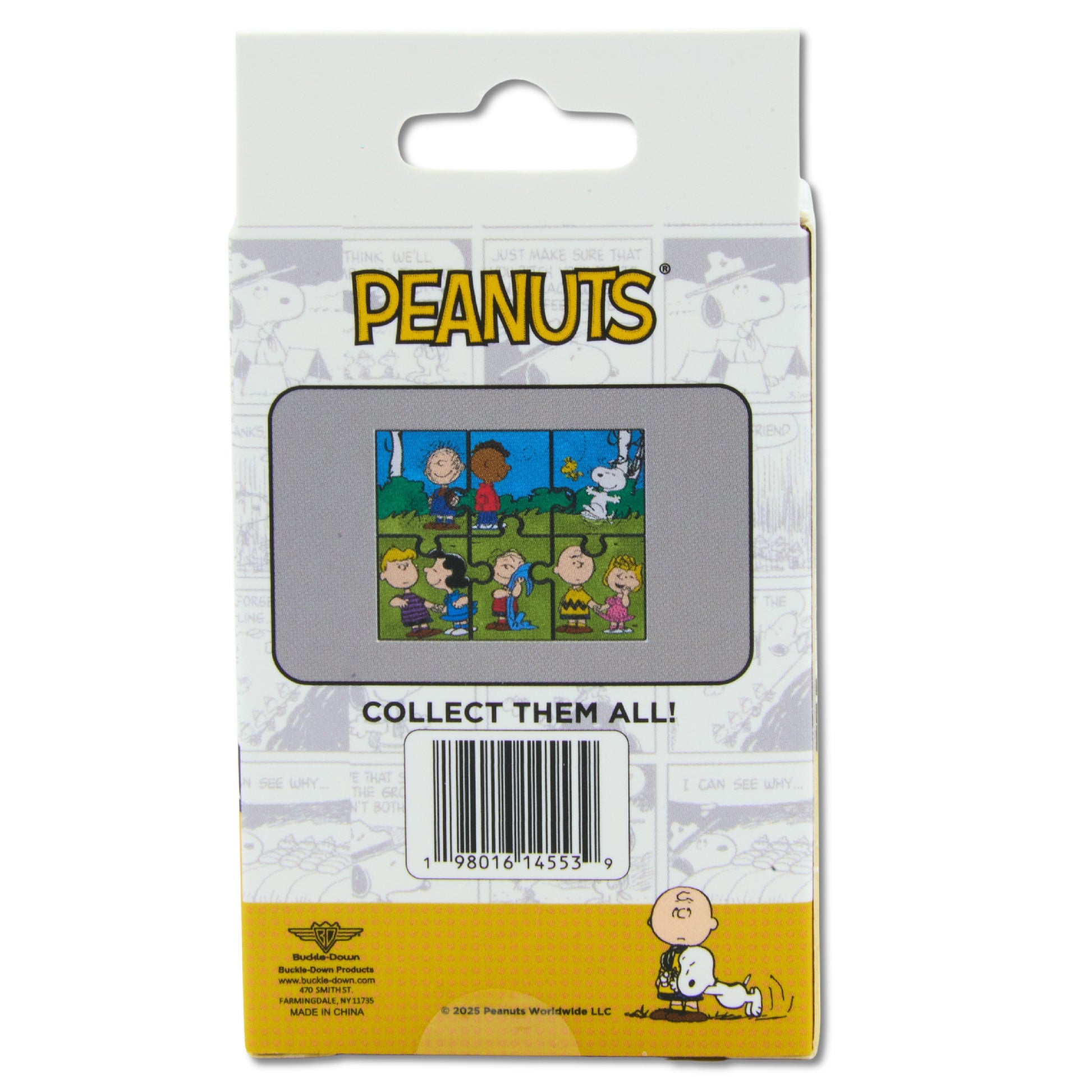 Peanuts Puzzle Mystery Enamel Pin Bling Box Series, Pig Pen, Franklin, Snoppy and Woodstock, Lucy and Schroeder, Linus, or Charlie and Sally Blind Box Pins Peanuts