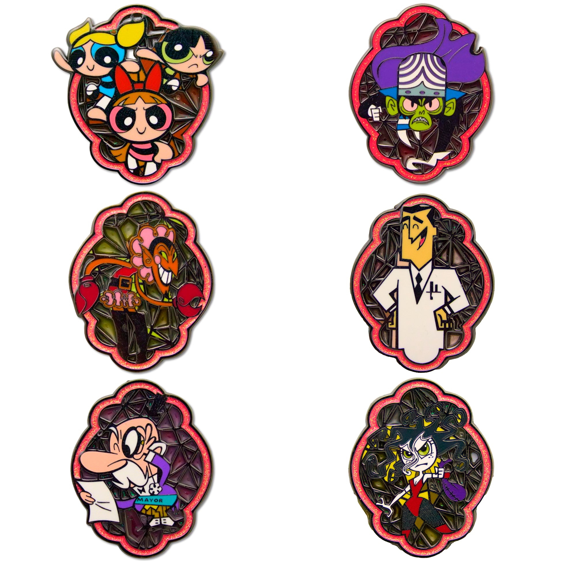 Powerpuff Girls Mystery Enamel Pin Blind Box Series, Powerpuff Girls Group, Professor, Mojo Jojo, Mayor of Townsville, HIM, or Sedusa Blind Box Pins Powerpuff Girls