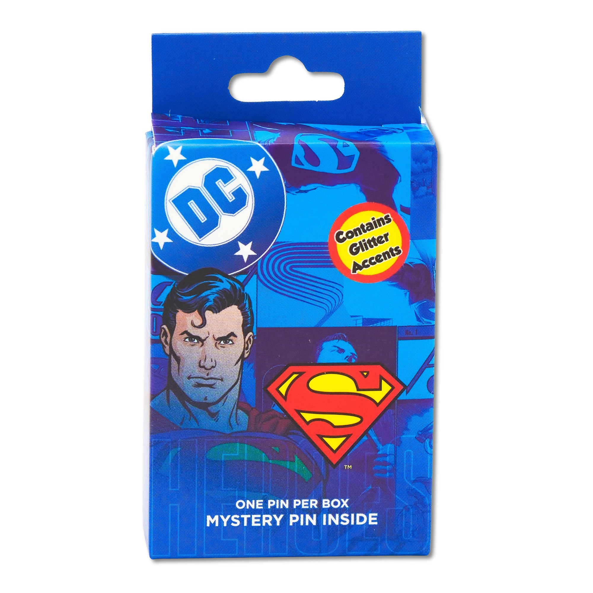 DC Comics Superman Mystery Enamel Pin Blind Box Series, Daily Planet, Superman Logo, Superman Shield, POW!, Comic Book Cover, or Superman Flying