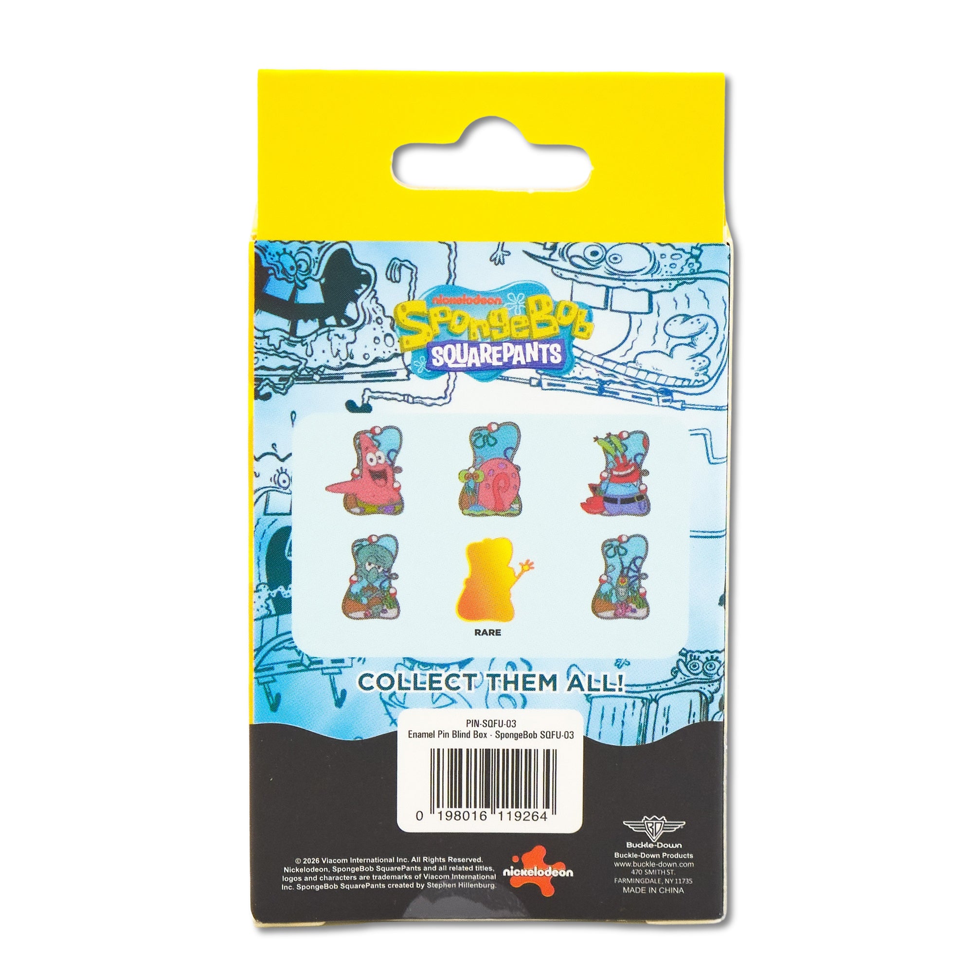 SpongeBob SquarePants Buoy Portrait Mystery Enamel Pin Blind Box Series, SpongeBob, Patrick, Squidward, Mr. Krabs, Plankton, or Gary