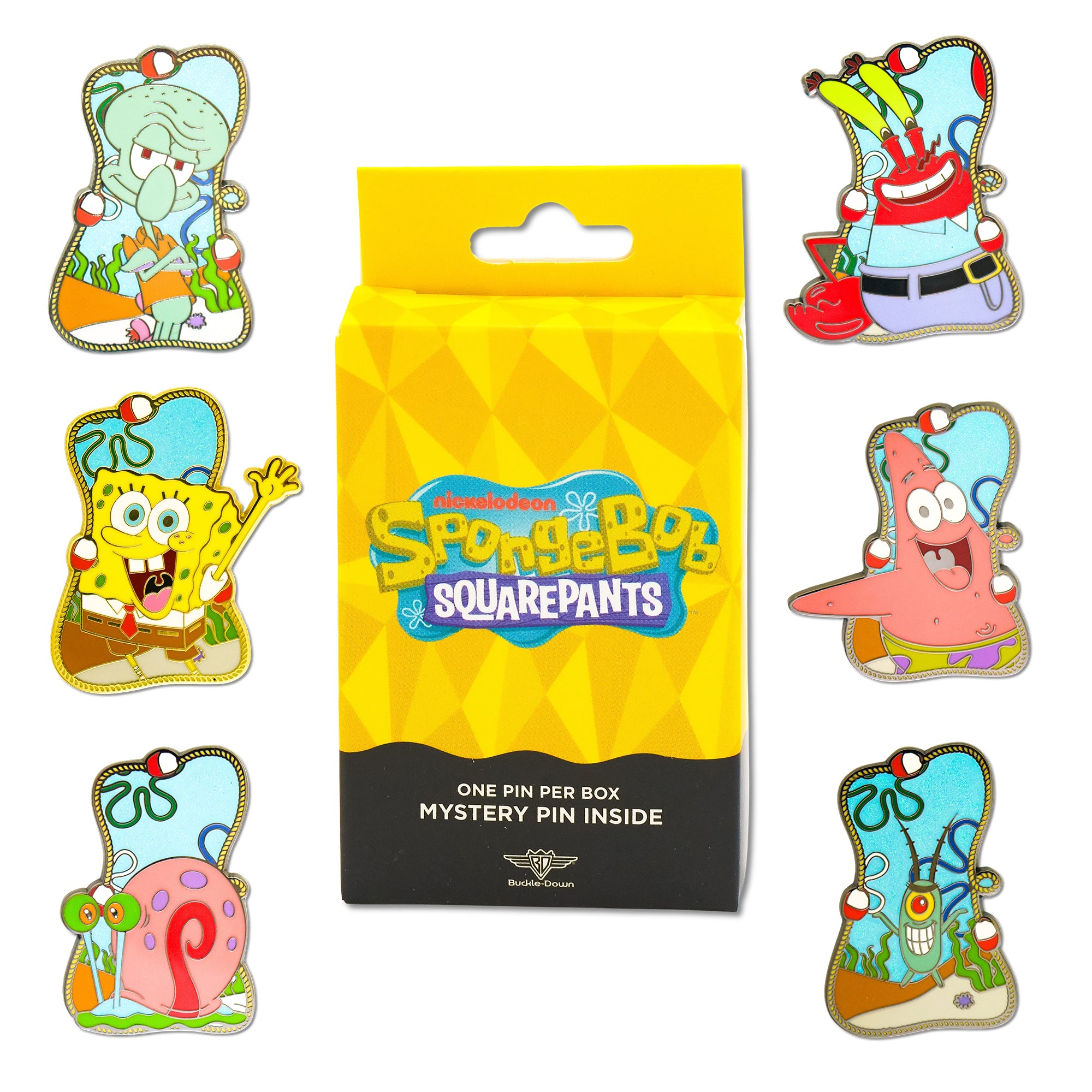 SpongeBob SquarePants Buoy Portrait Mystery Enamel Pin Blind Box Series, SpongeBob, Patrick, Squidward, Mr. Krabs, Plankton, or Gary