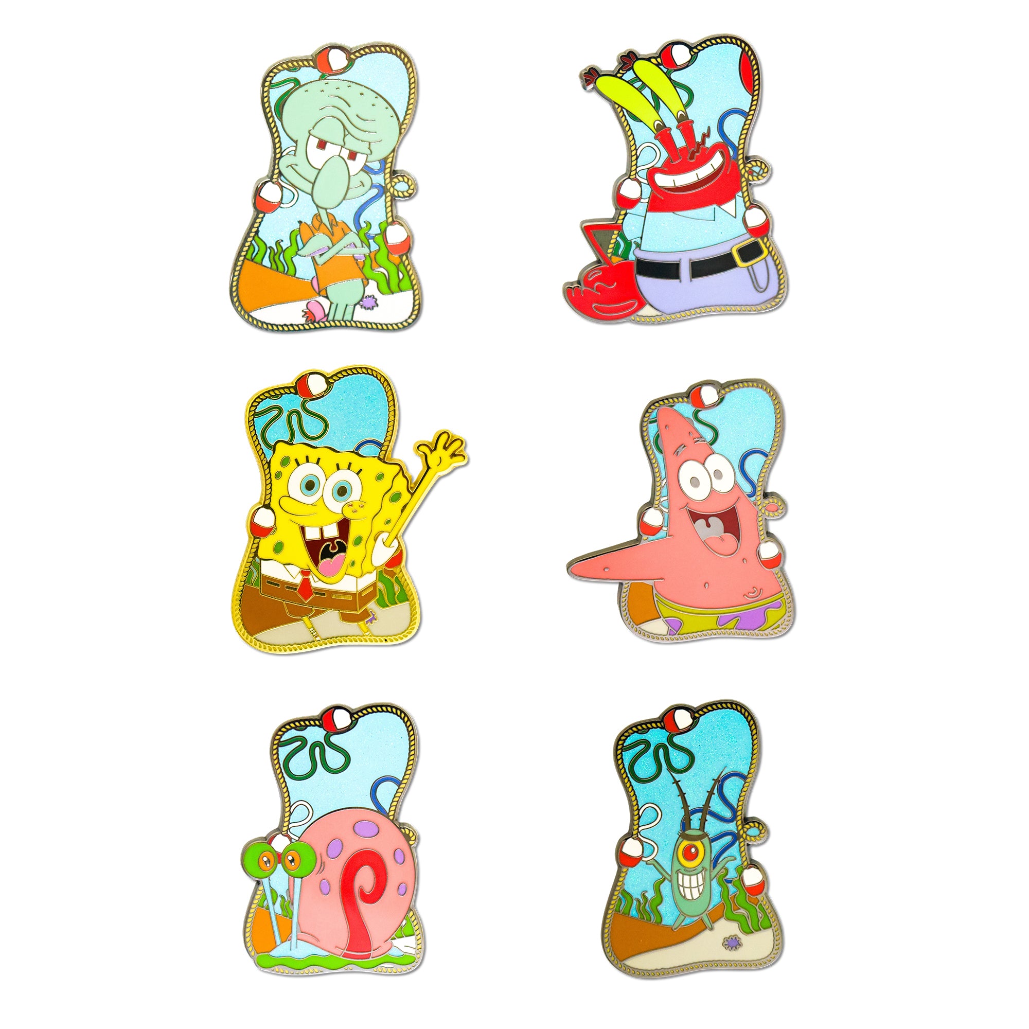 SpongeBob SquarePants Buoy Portrait Mystery Enamel Pin Blind Box Series, SpongeBob, Patrick, Squidward, Mr. Krabs, Plankton, or Gary