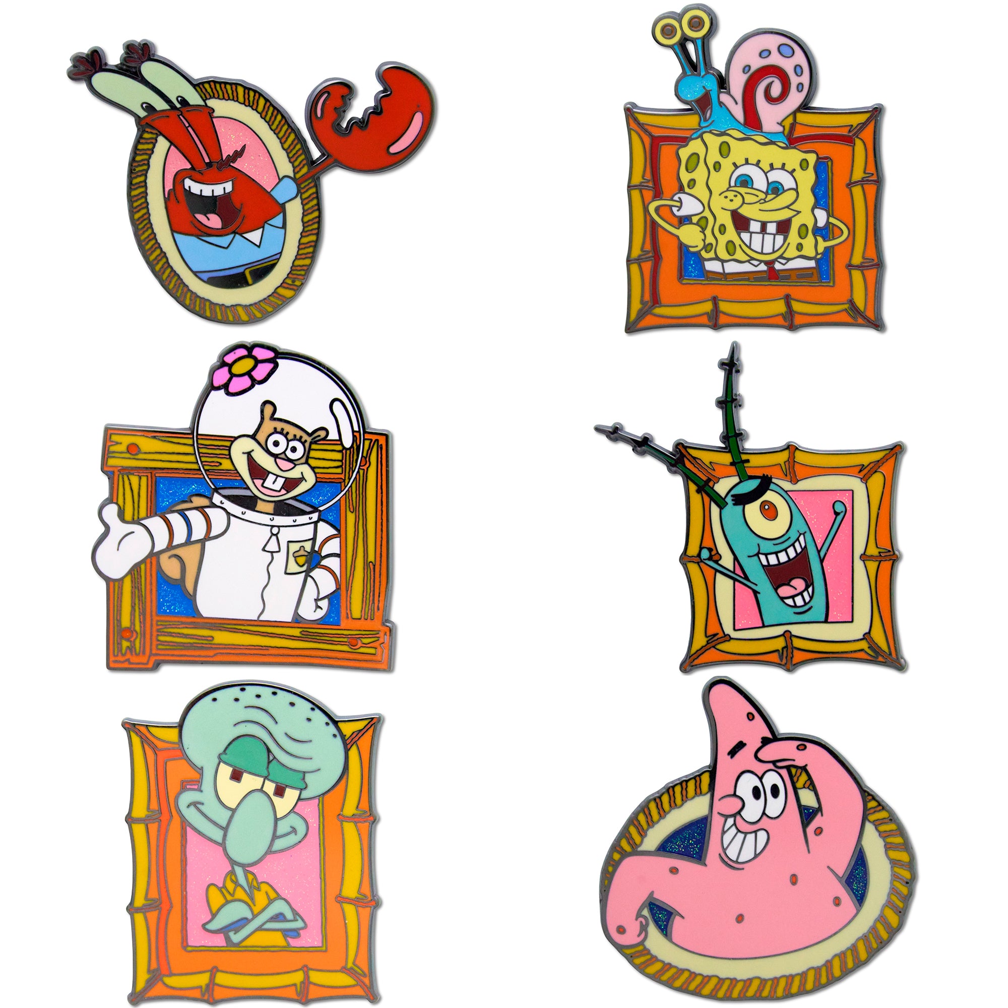 SpongeBob SquarePants Character Portraits Mystery Enamel Pin Blind Box Series, SpongeBob and Gary, Patrick, Squidward, Sandy, Mr Krabs, or Plankton