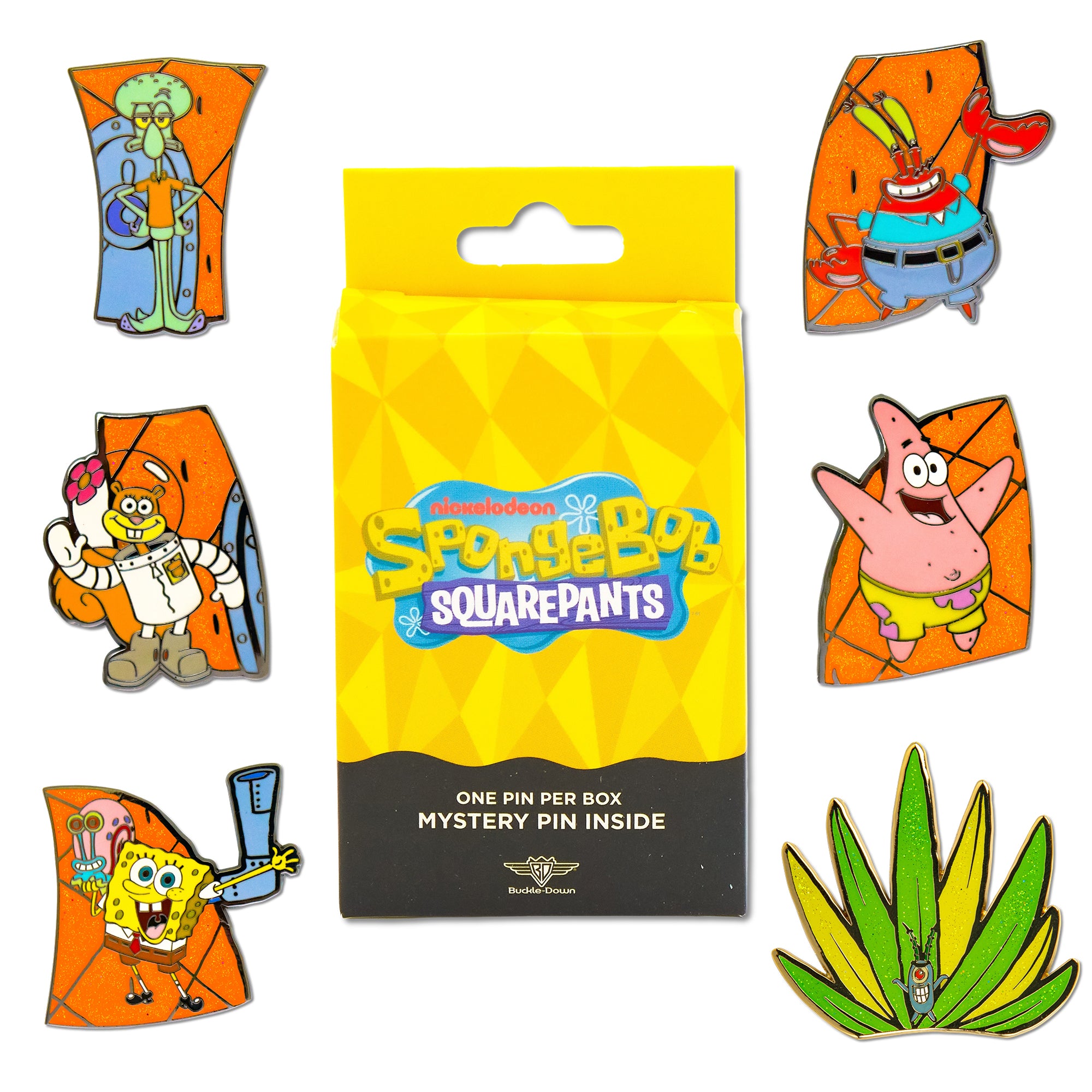 SpongeBob SquarePants Puzzle Mystery Enamel Pin Blind Box Series, SpongeBob and Gary, Patrick, Sandy, Squidward, Mr. Krabs or Plankton