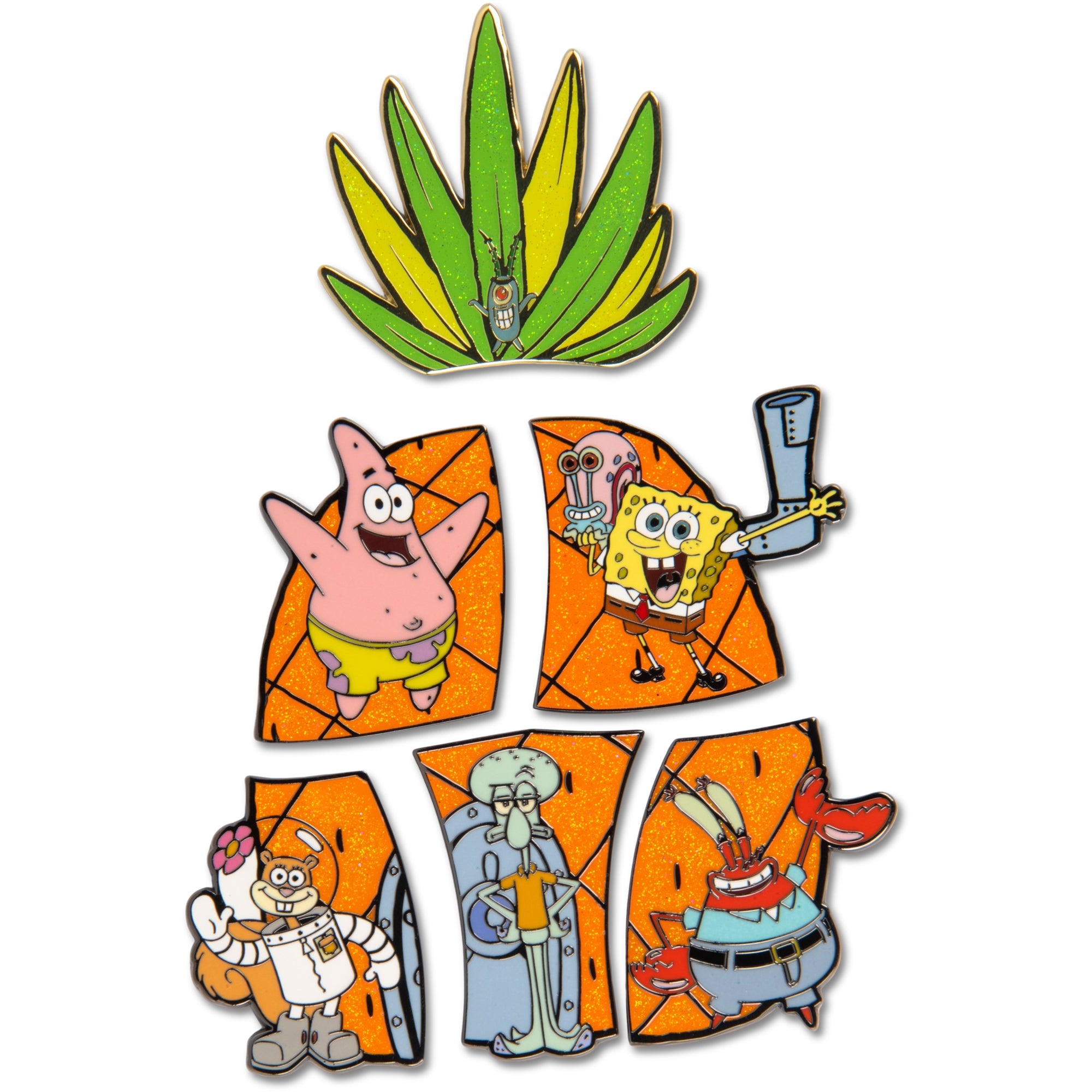 SpongeBob SquarePants Puzzle Mystery Enamel Pin Blind Box Series, SpongeBob and Gary, Patrick, Sandy, Squidward, Mr. Krabs or Plankton
